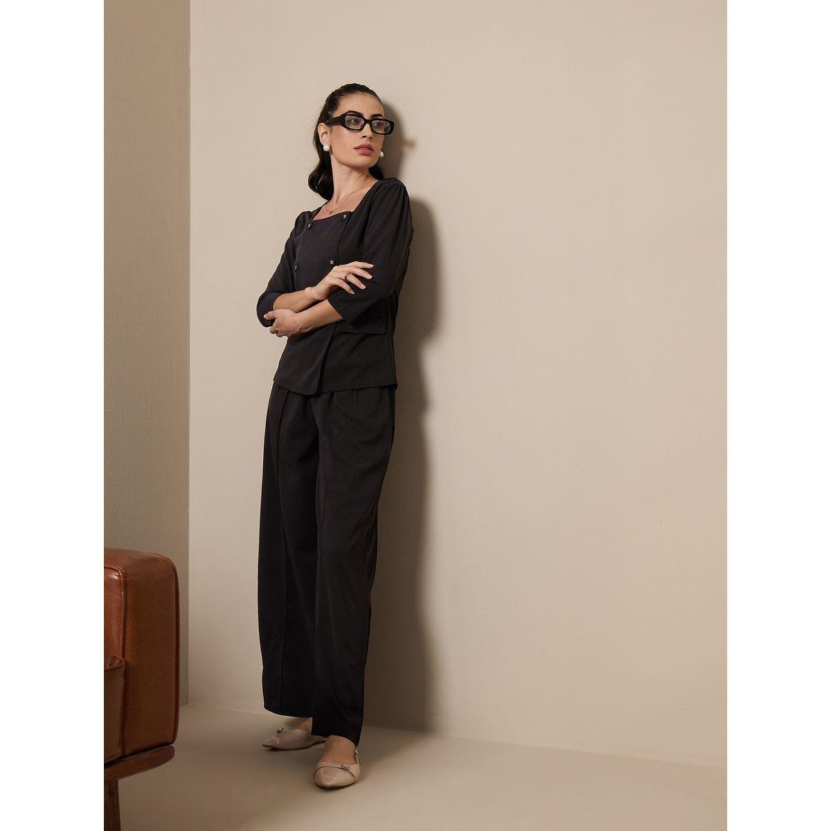 بنطال بأرجل واسعة وخصر عالي ساسافراس × ستايلي-women-clothing-bottoms-trousers-image-6