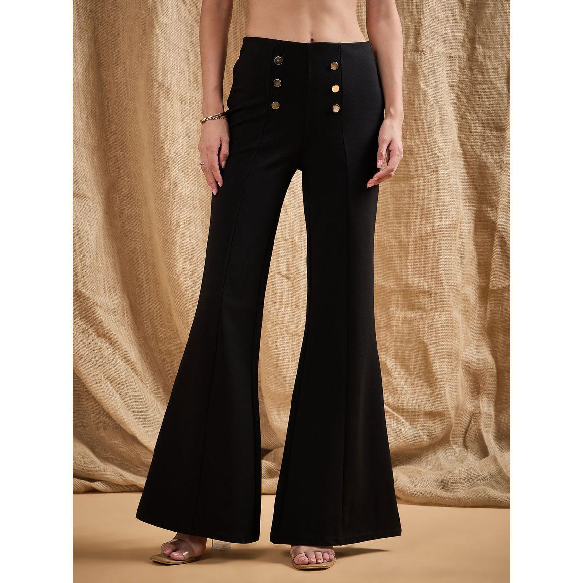 Sassafras X Styli  Front Button Flared Bell Bottom Pants-women-clothing-bottoms-trousers-image-6