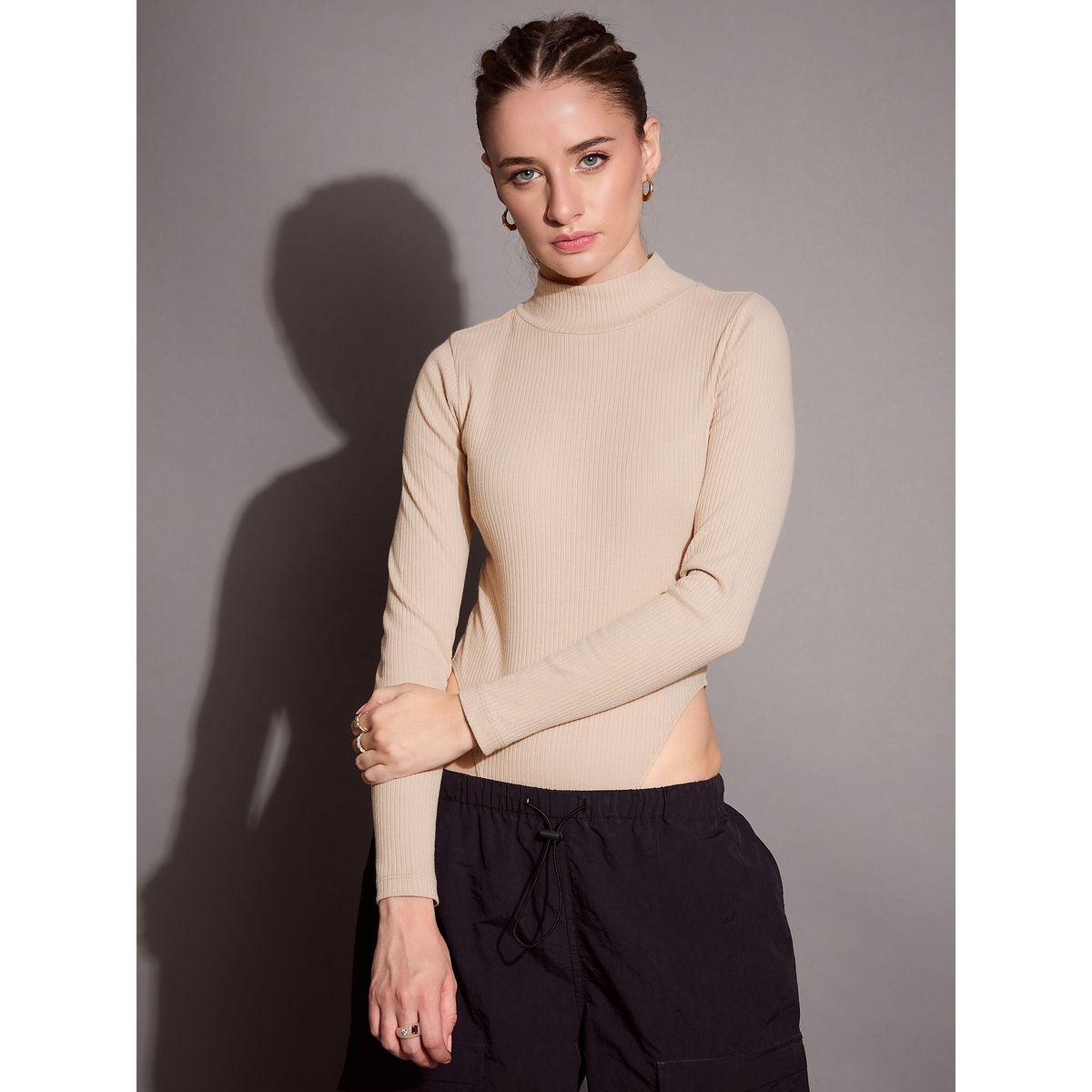 بودي سوت بتفاصيل مضلعة وياقة عالية ساسافراس × ستايلي-women-clothing-tshirts-image-6