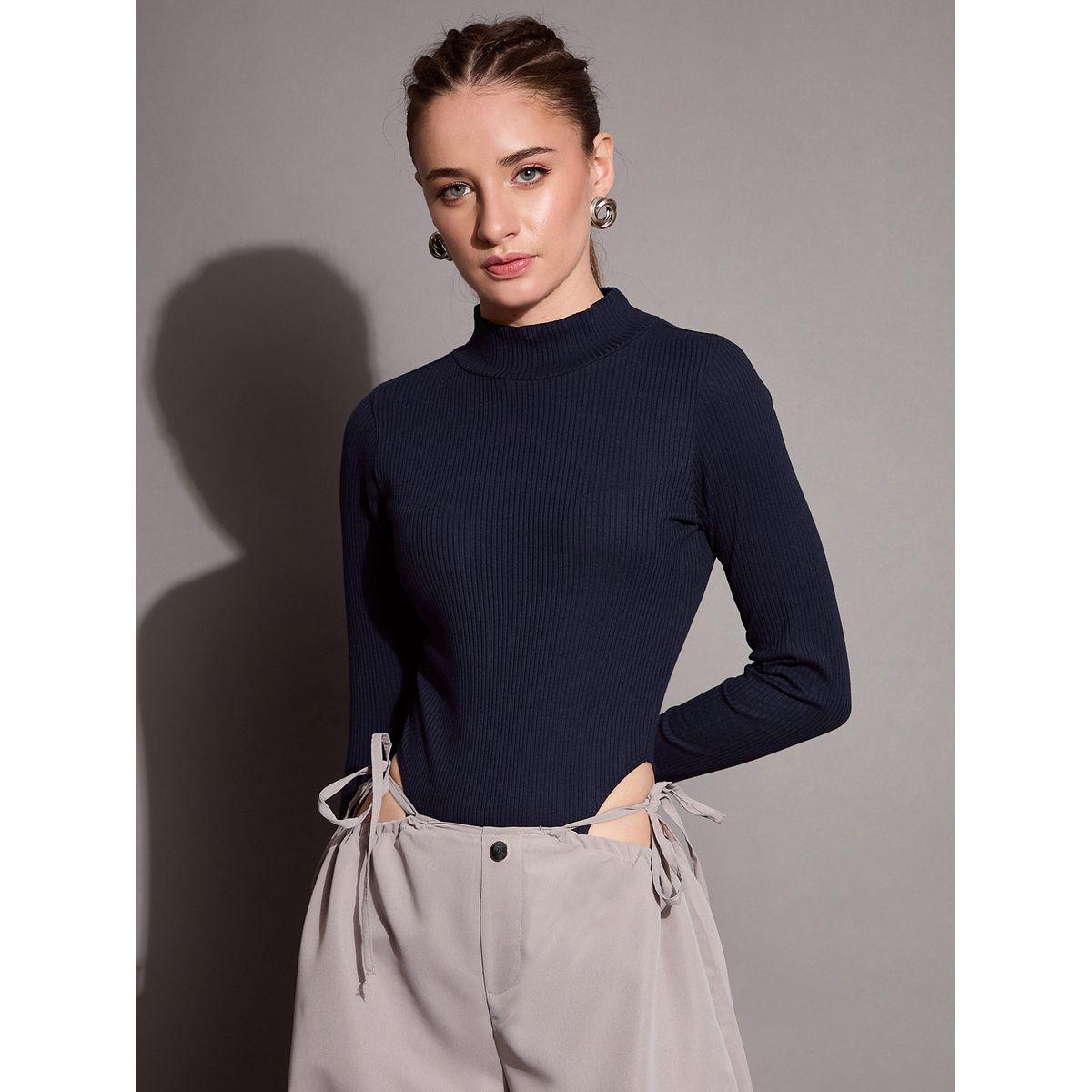 Sassafras X Styli  Ribbed High Neck Bodysuit-women-clothing-tshirts-image-1