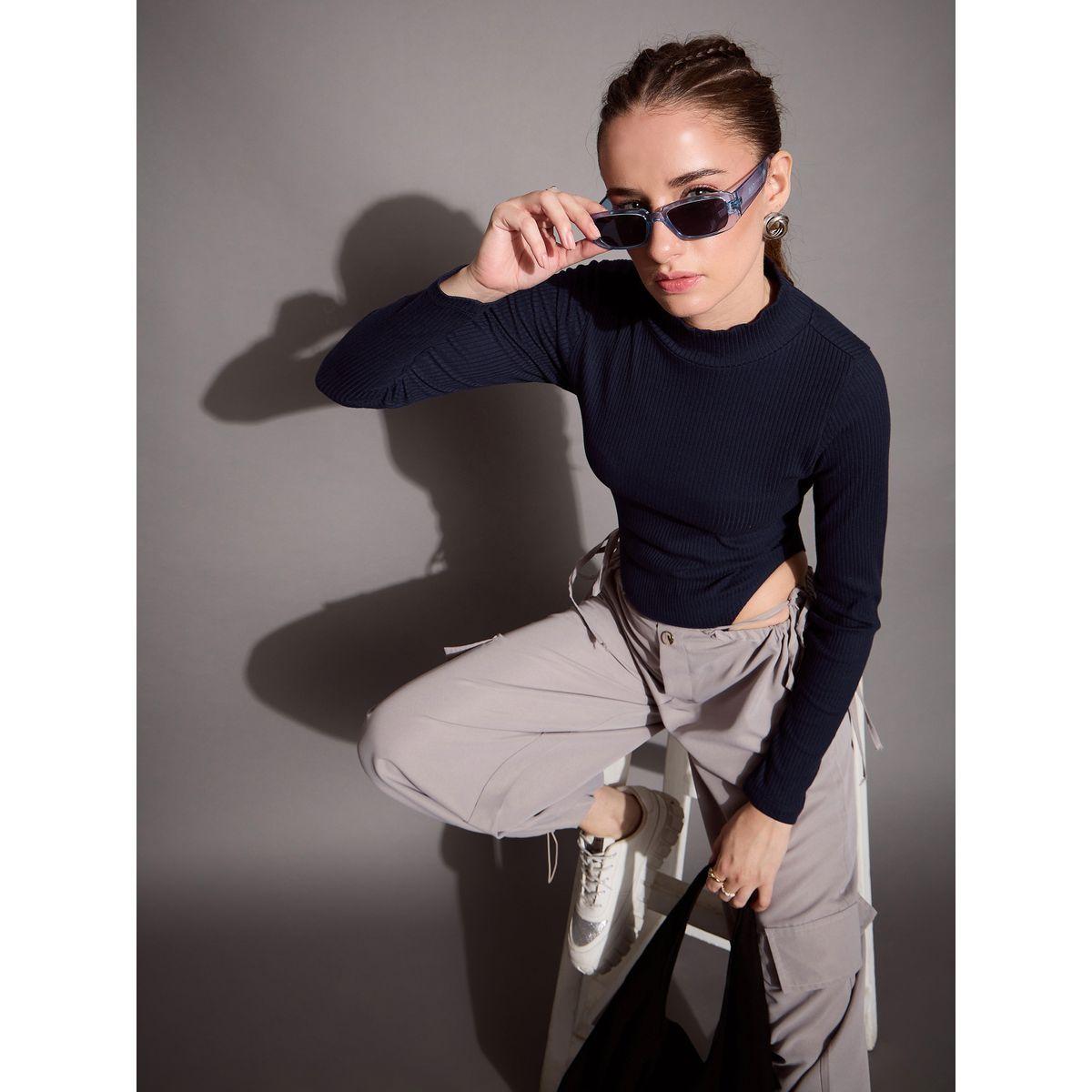 Sassafras X Styli  Ribbed High Neck Bodysuit-women-clothing-tshirts-image-2