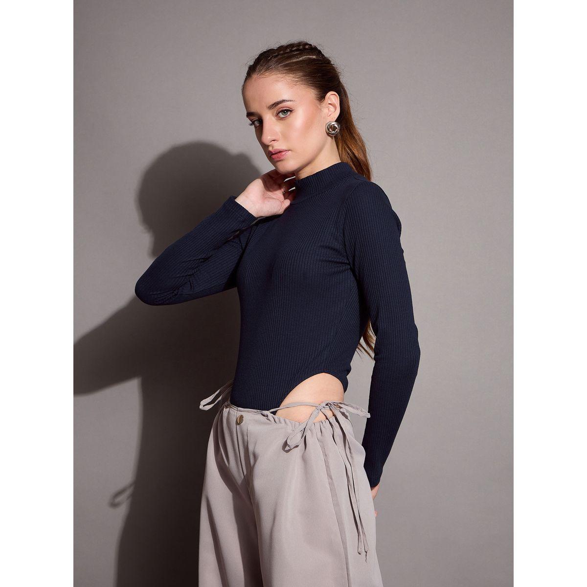 Sassafras X Styli  Ribbed High Neck Bodysuit-women-clothing-tshirts-image-3