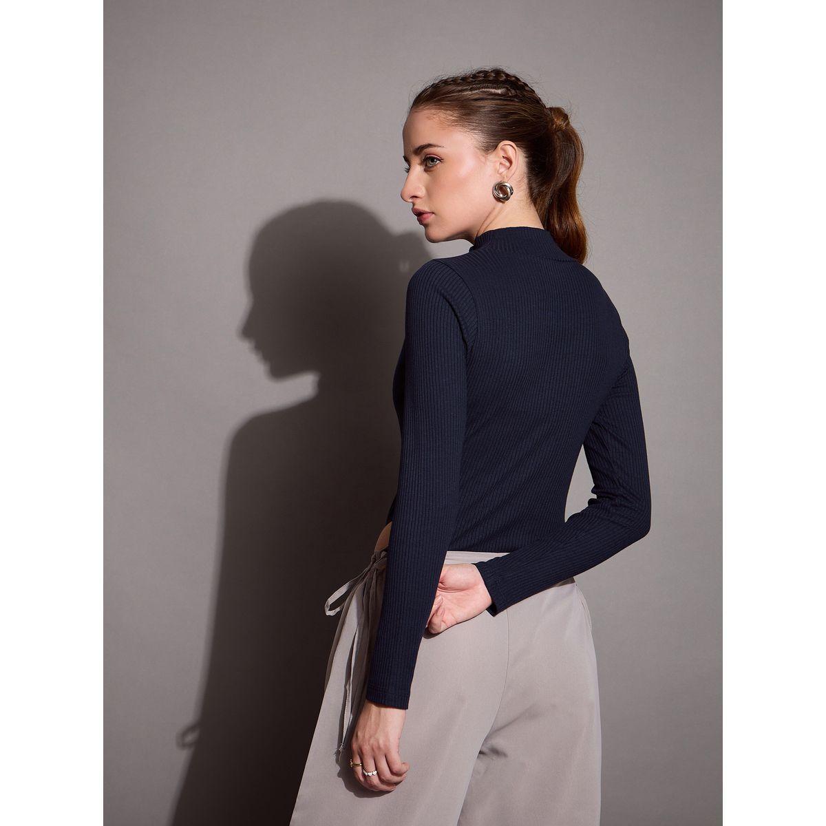 Sassafras X Styli  Ribbed High Neck Bodysuit-women-clothing-tshirts-image-6