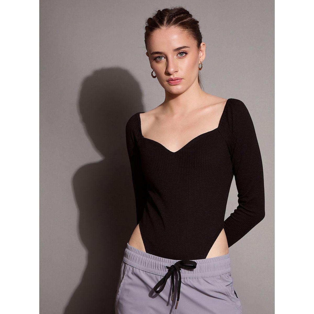 بودي سوت مضلع بياقة على شكل قلب ساسافراس × ستايلي-women-clothing-shirtsandblouses-blouses-image-2