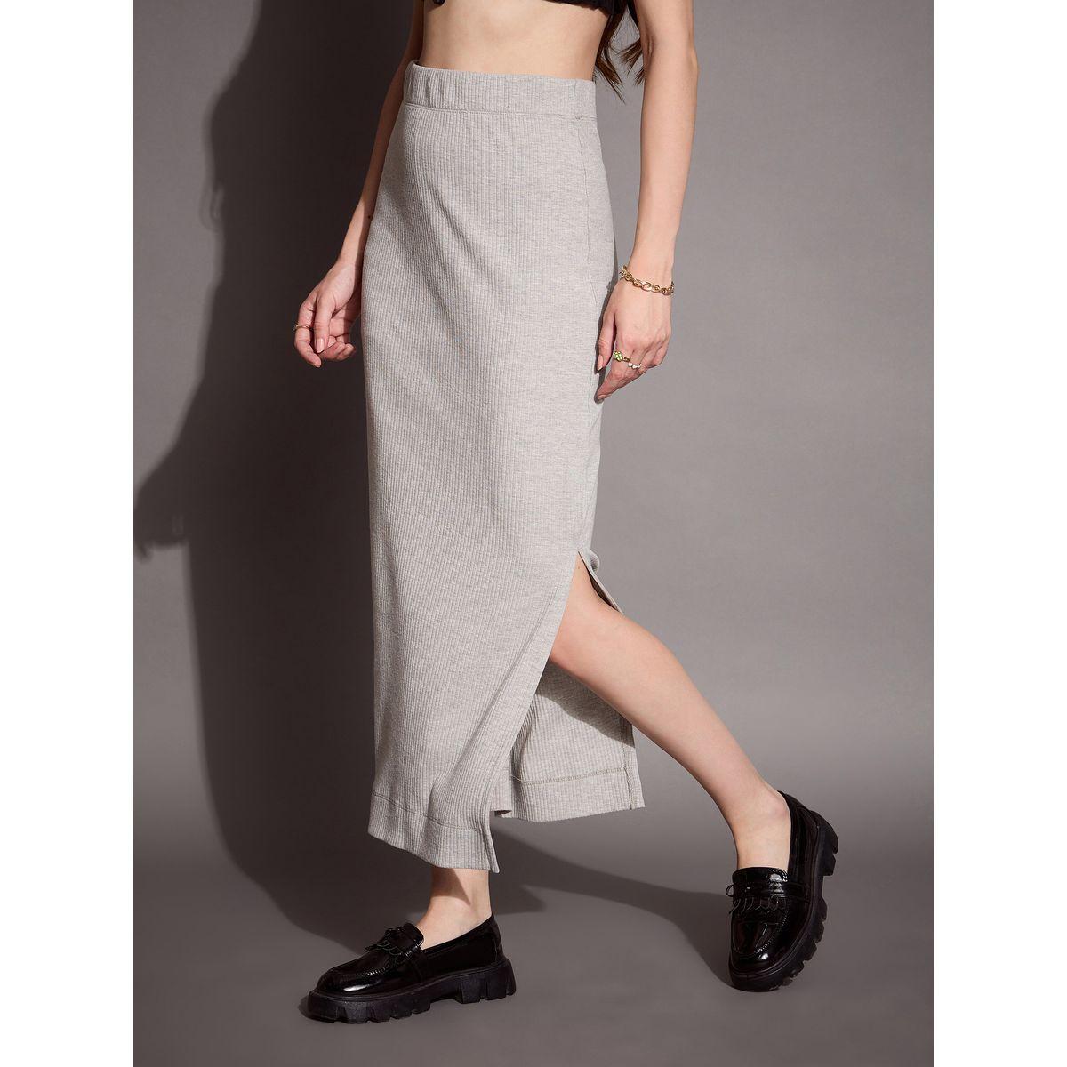 Sassafras X Styli  Ribbed Pencil Skirt with Side Slit-women-clothing-bottoms-skirts-image-3