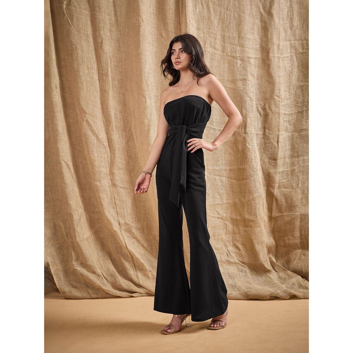 جمبسوت واسع بياقة باندو وحزام خصر ساسافراس × ستايلي-women-clothing-jumpsuits-image-3