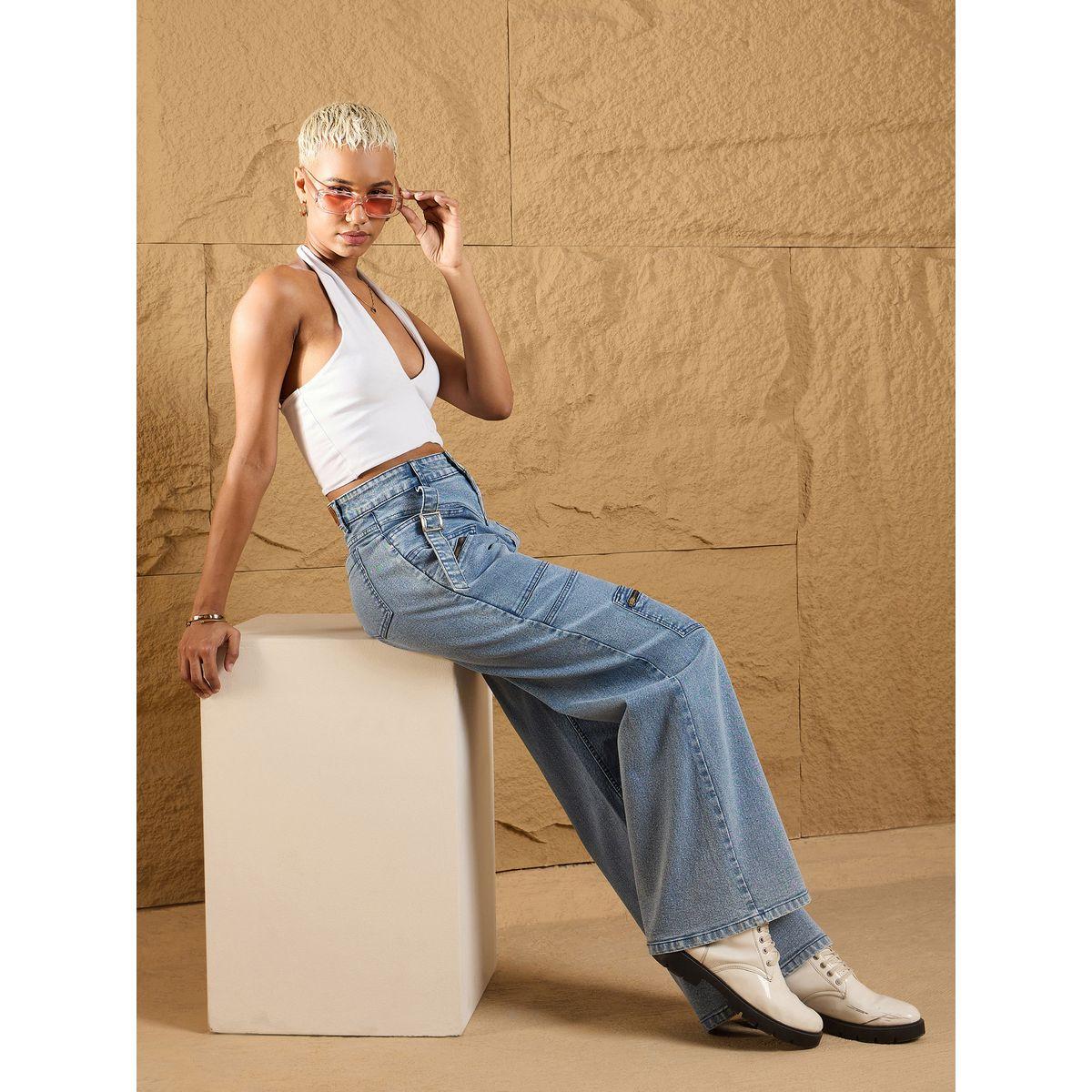 جينز بقصة مستقيمة وخصر عالي ساسافراس × ستايلي-women-clothing-bottoms-jeans-image-6