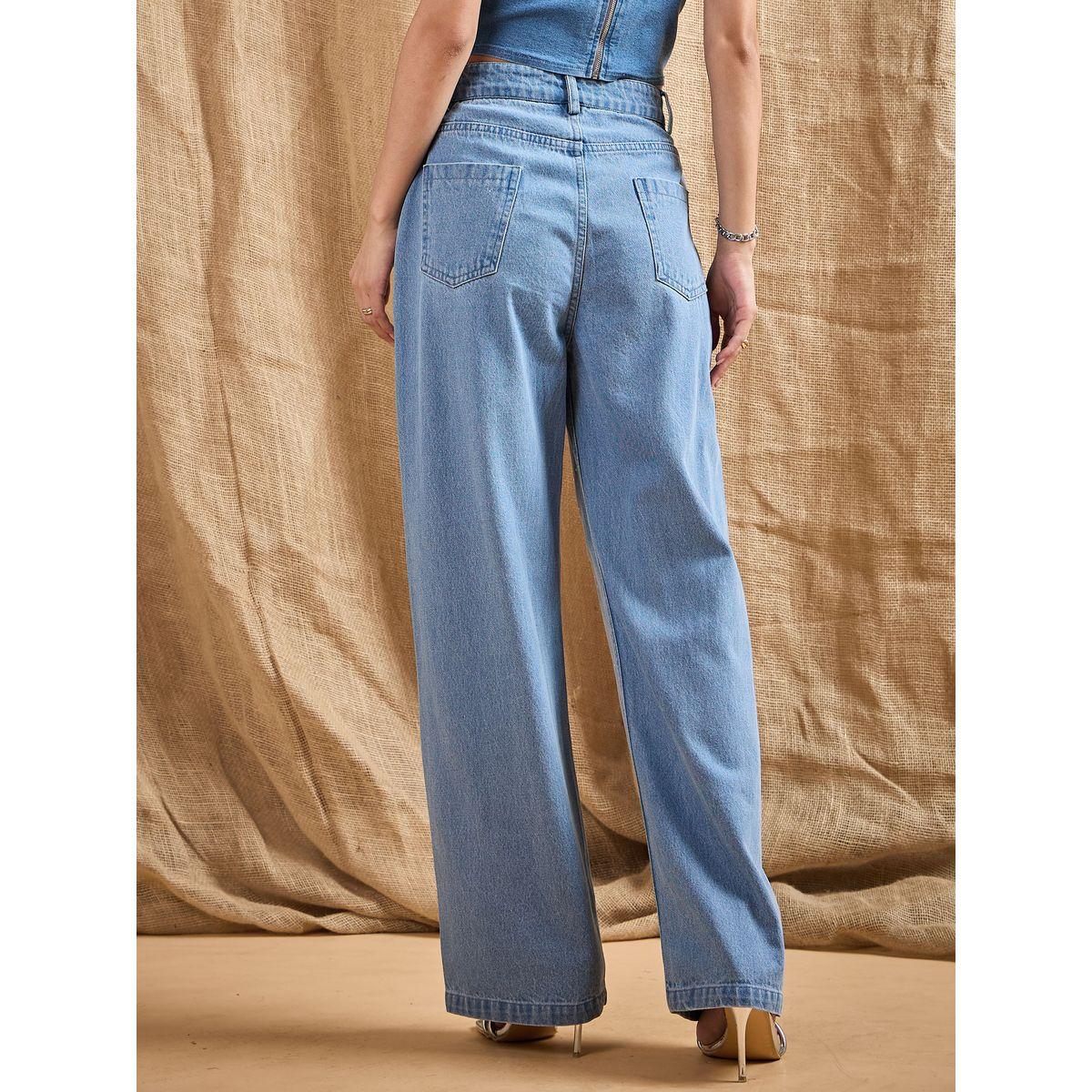 Sassafras X Styli  Mid Rise Front Studded Straight Fit Jeans-women-clothing-bottoms-jeans-image-5