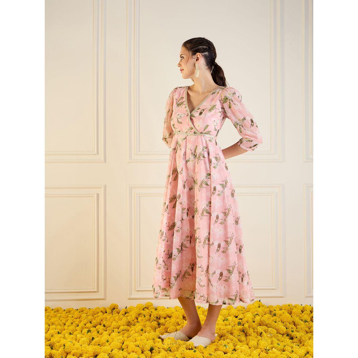 Sassafras X Styli   All Over Floral Print V Neck Anarkali Maxi Dress-women-clothing-ethnicwear-dresses-image-3