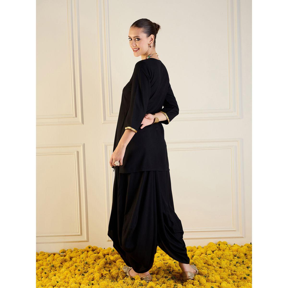Sassafras X Styli   Embroidered Short Kurta With Maxi Skirt Co-Ords Set-women-clothing-ethnicwear-salwarsuits-image-6