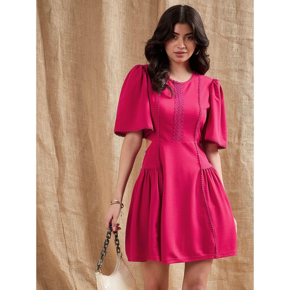 Sassafras X Styli  Side Cut- Out Lace Detail Skater Mini Dress-women-clothing-dresses-image-1