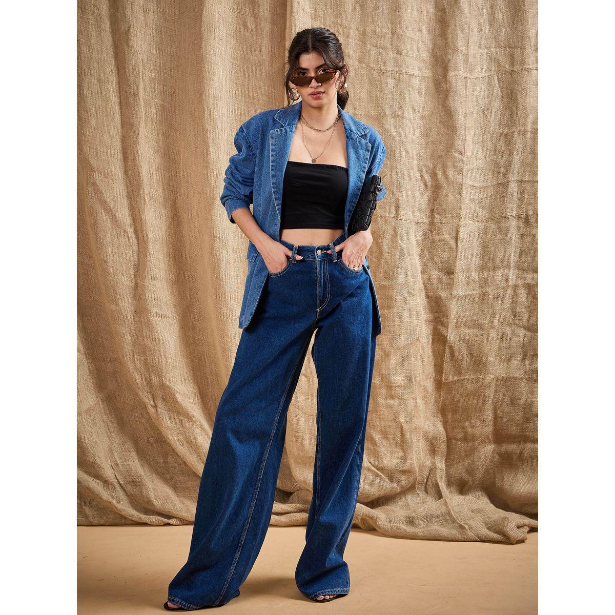 Sassafras X Styli  Longline Notch Lapel Oversized Denim Blazer-women-clothing-coatsandjackets-blazers-image-6