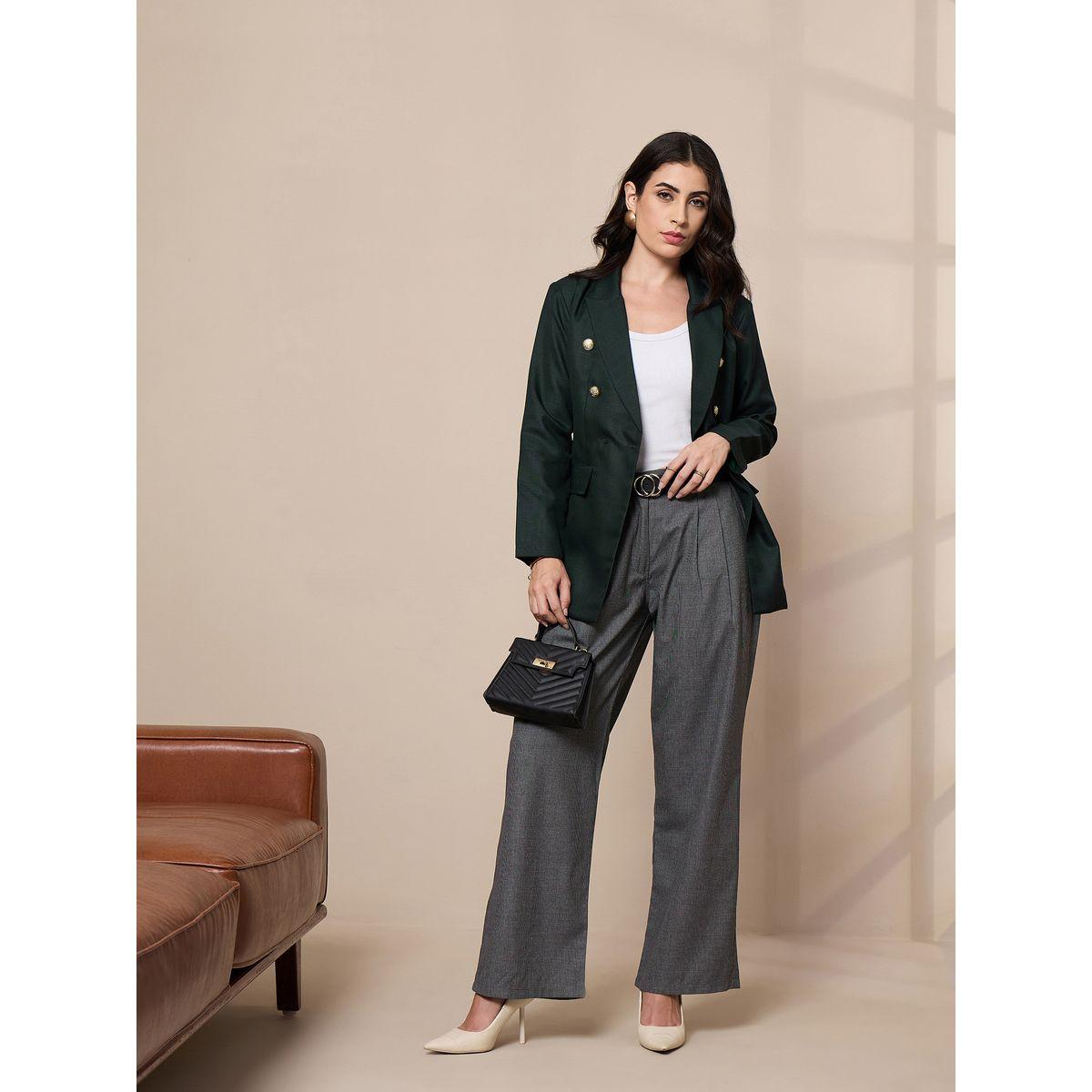 Sassafras X Styli  Regular Fit Check Pattern Double Breasted Blazer-women-clothing-coatsandjackets-blazers-image-2
