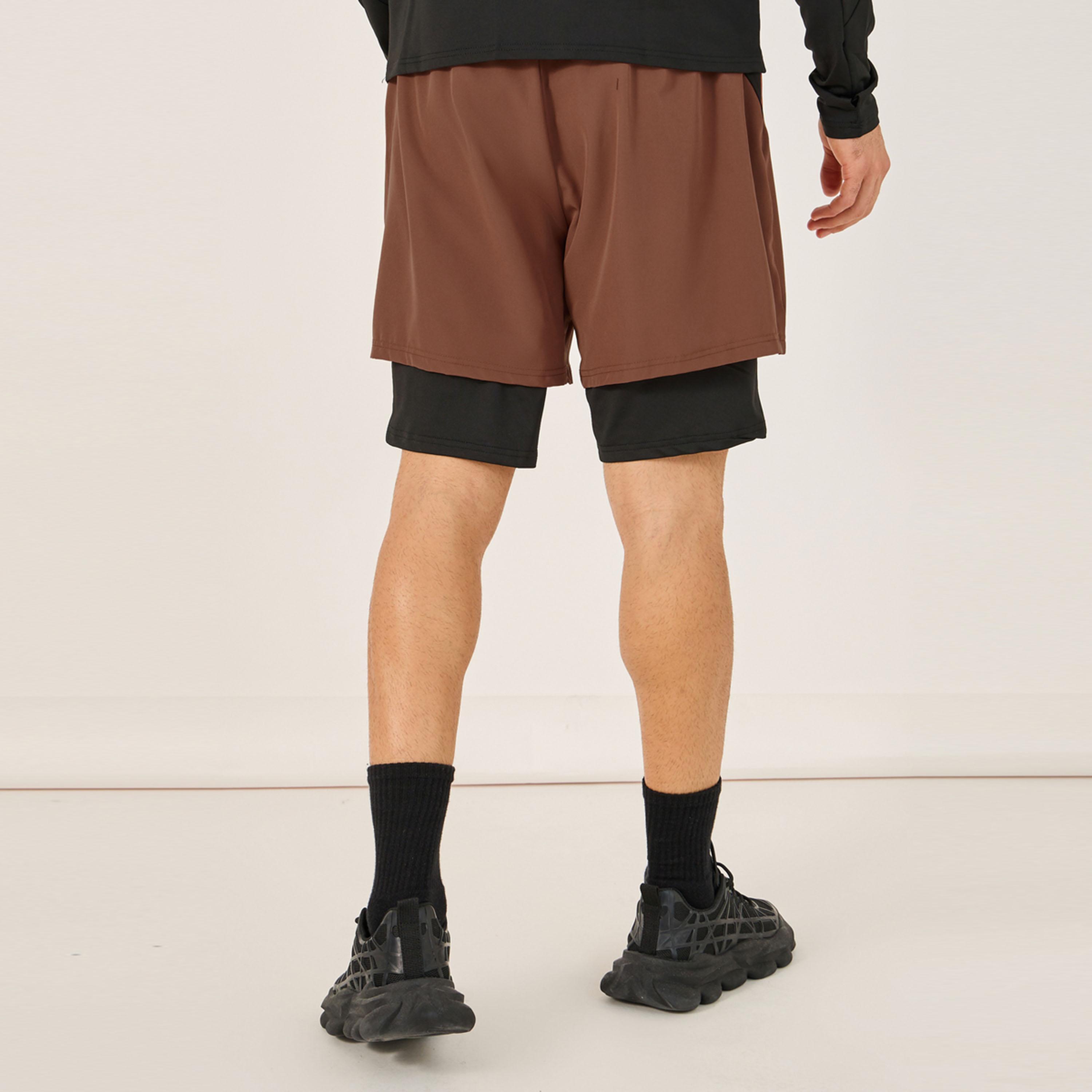 ستايلي - شورت الجري 2 في 1 ليميتد بطبعة بسيطة وجيب بسحاب-sports-men-clothing-bottoms-shorts-image-4