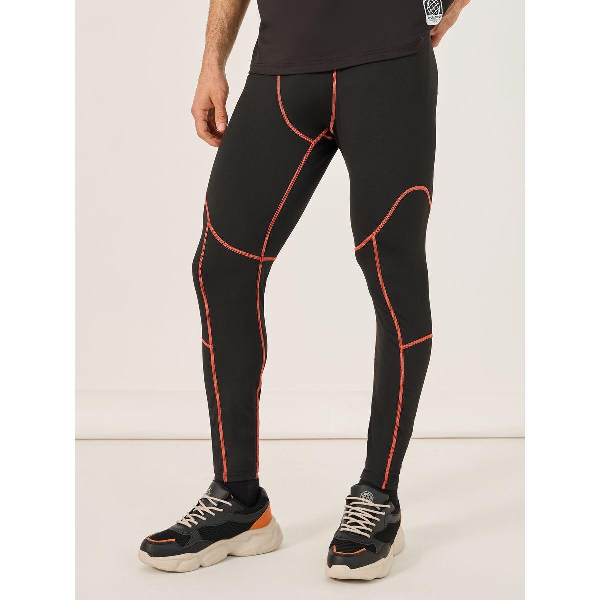 بنطال ضيق بنمط ضاغط للتدريب مع درزات-men-clothing-sportswearandactivewear-bottoms-image-1