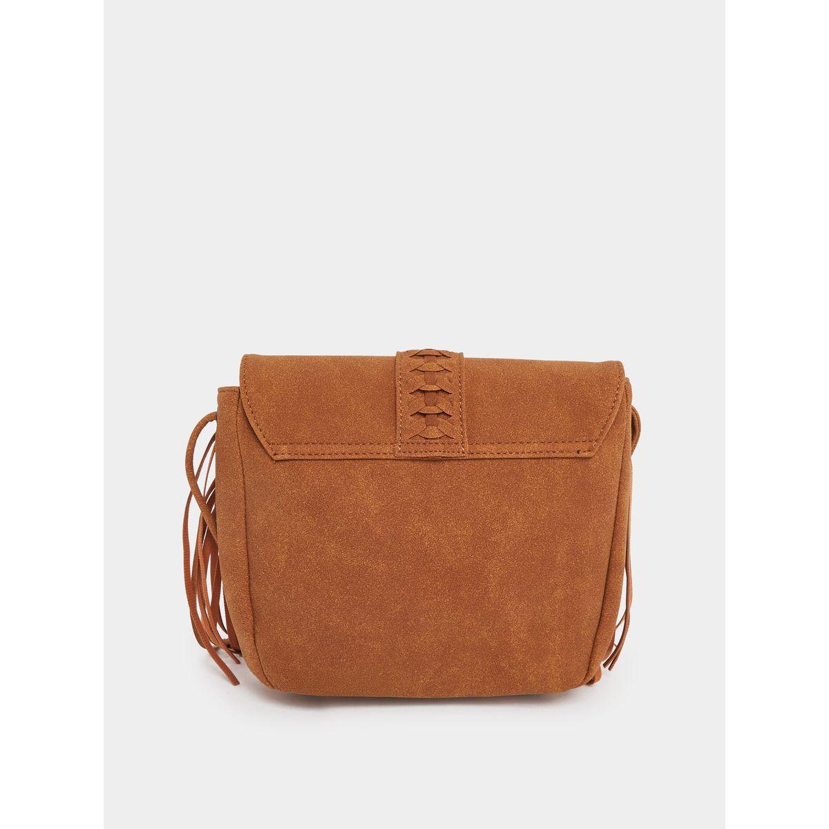 Suede Look Crossbody Bag with Fringes Detail-women-bagsandwallets-handbags-image-2