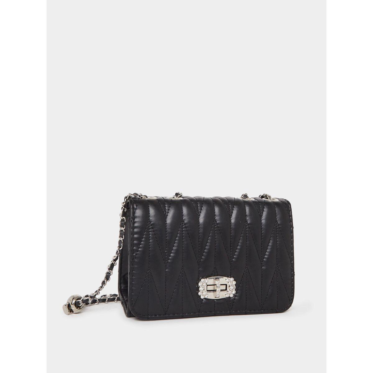 Quilted Shoulder Bag with Chain Strap-women-bagsandwallets-handbags-image-1