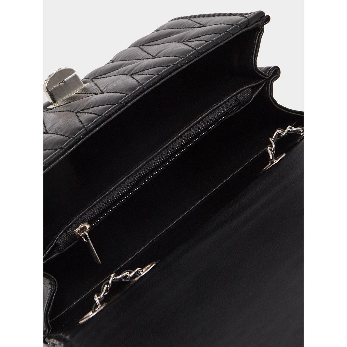 Quilted Shoulder Bag with Chain Strap-women-bagsandwallets-handbags-image-4