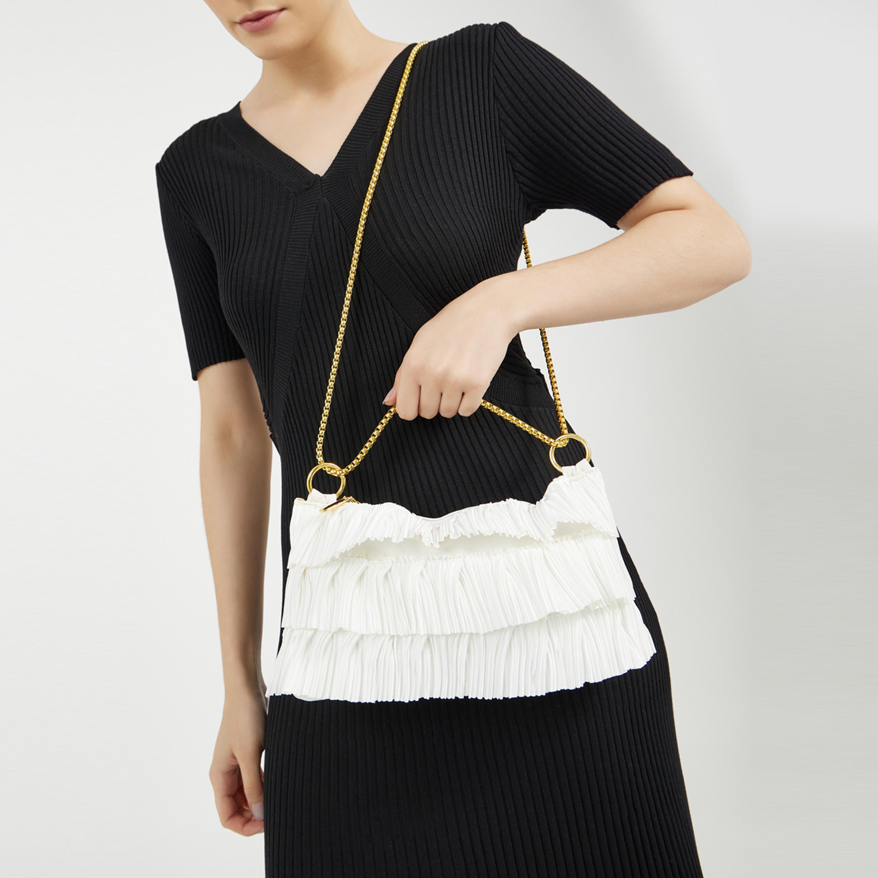 Styli Textured Layer Detail Chain Clutch Bag-women-bagsandwallets-handbags-image-2