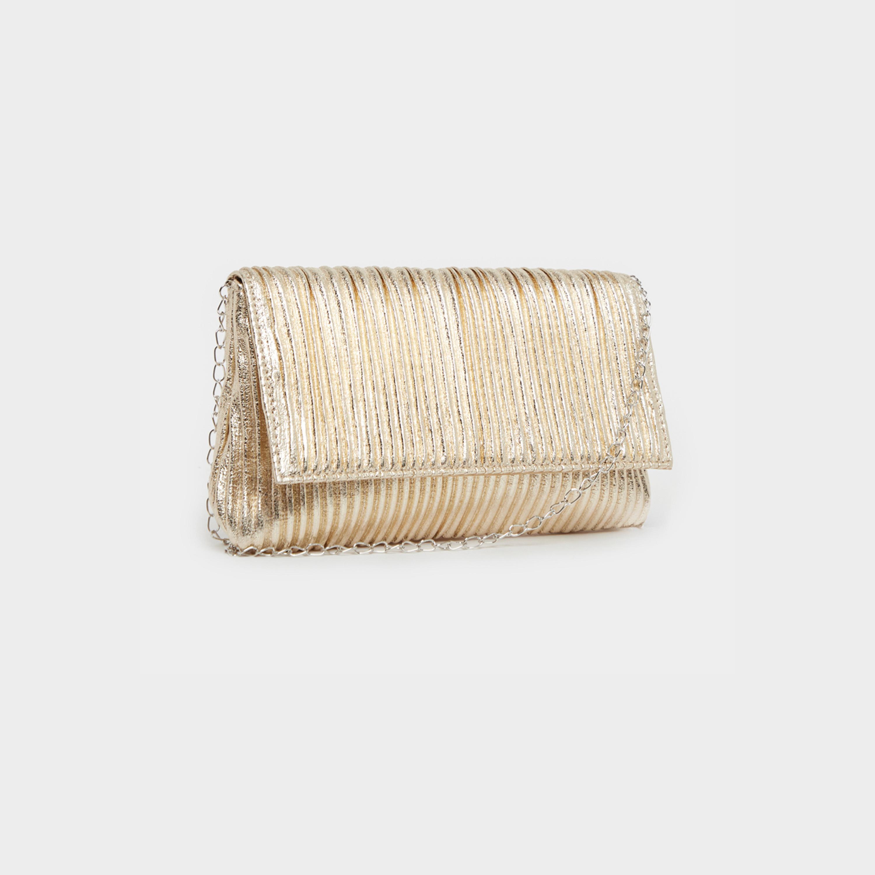 ستايلي - حقيبة كلاتش بلمعة معدنية مع حزام سلسلة-women-bagsandwallets-handbags-image-1
