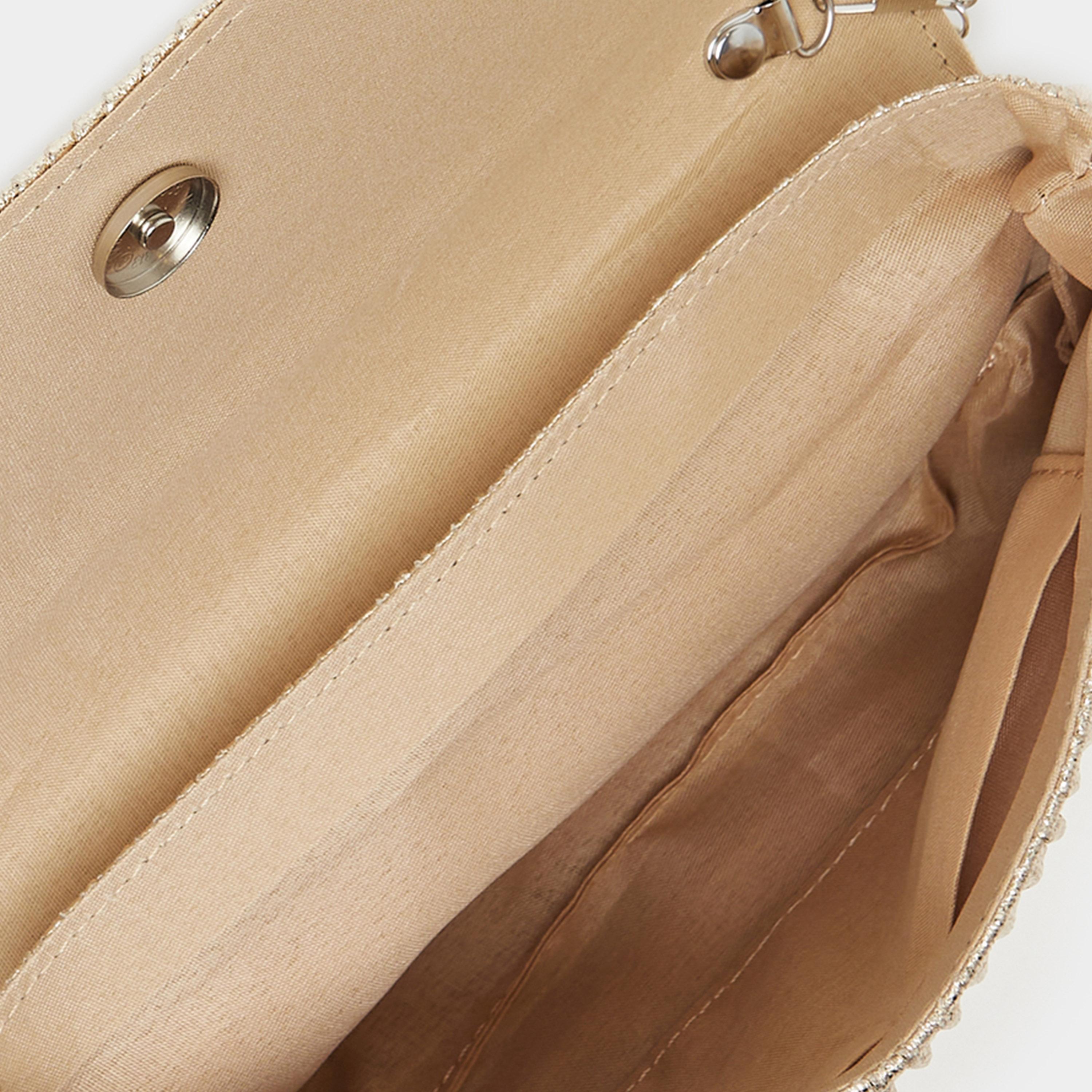 ستايلي - حقيبة كلاتش بلمعة معدنية مع حزام سلسلة-women-bagsandwallets-handbags-image-6