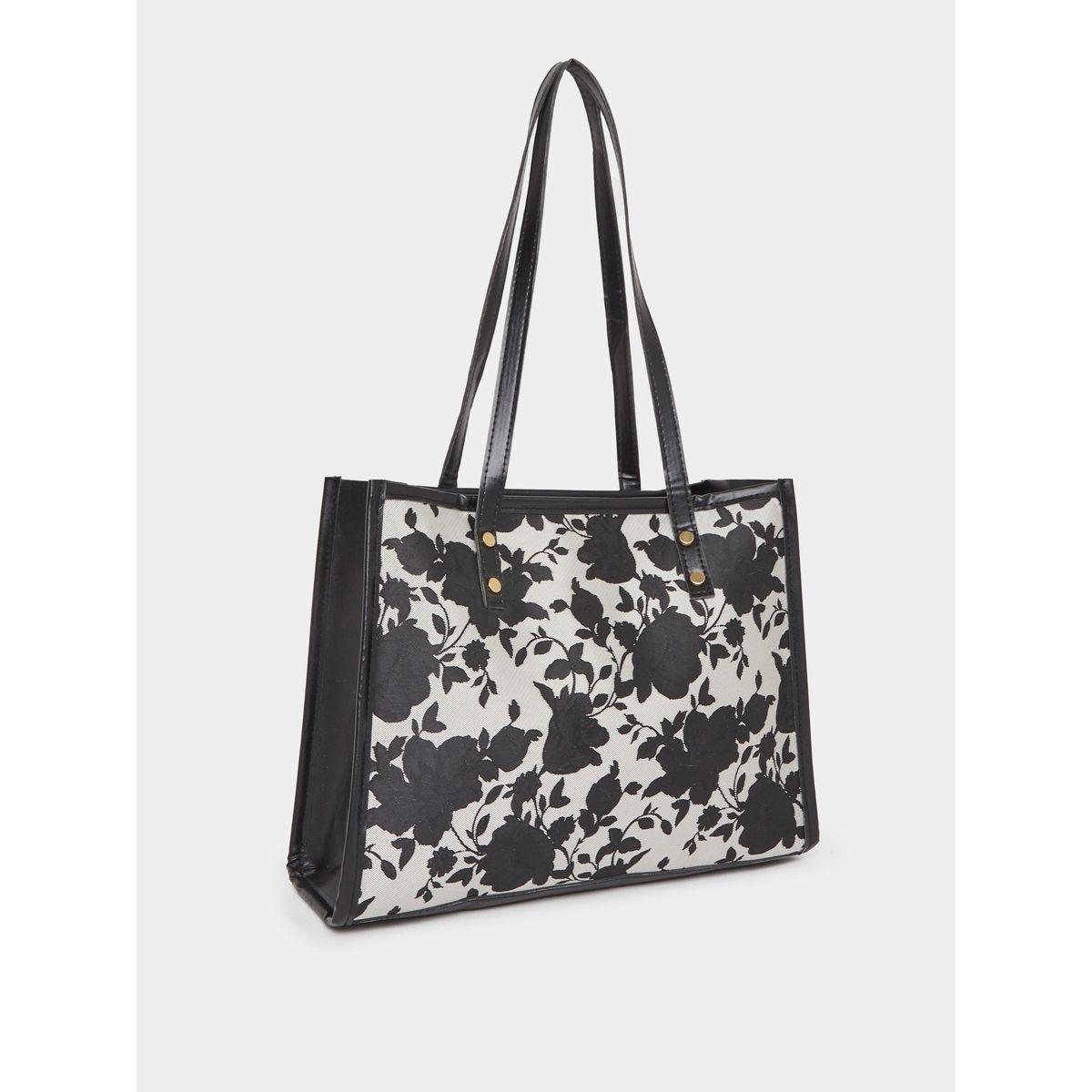 حقيبة كتف بنمط زهور مع سحاب للإغلاق-women-bagsandwallets-handbags-image-1