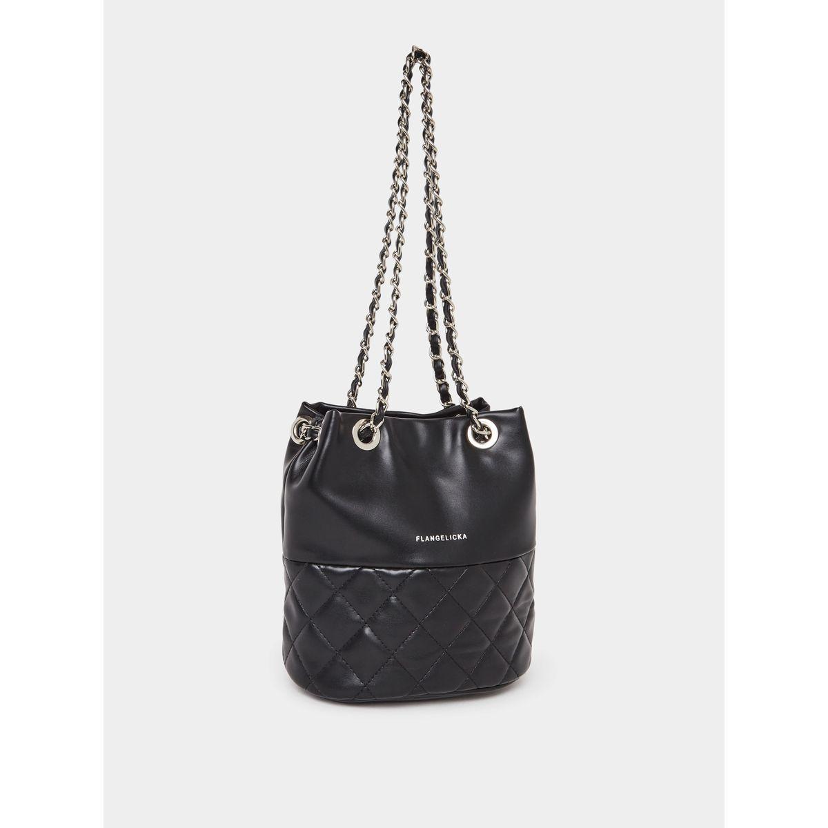 Diamond Pattern Bucket Bag with Chain Strap-women-bagsandwallets-handbags-image-1