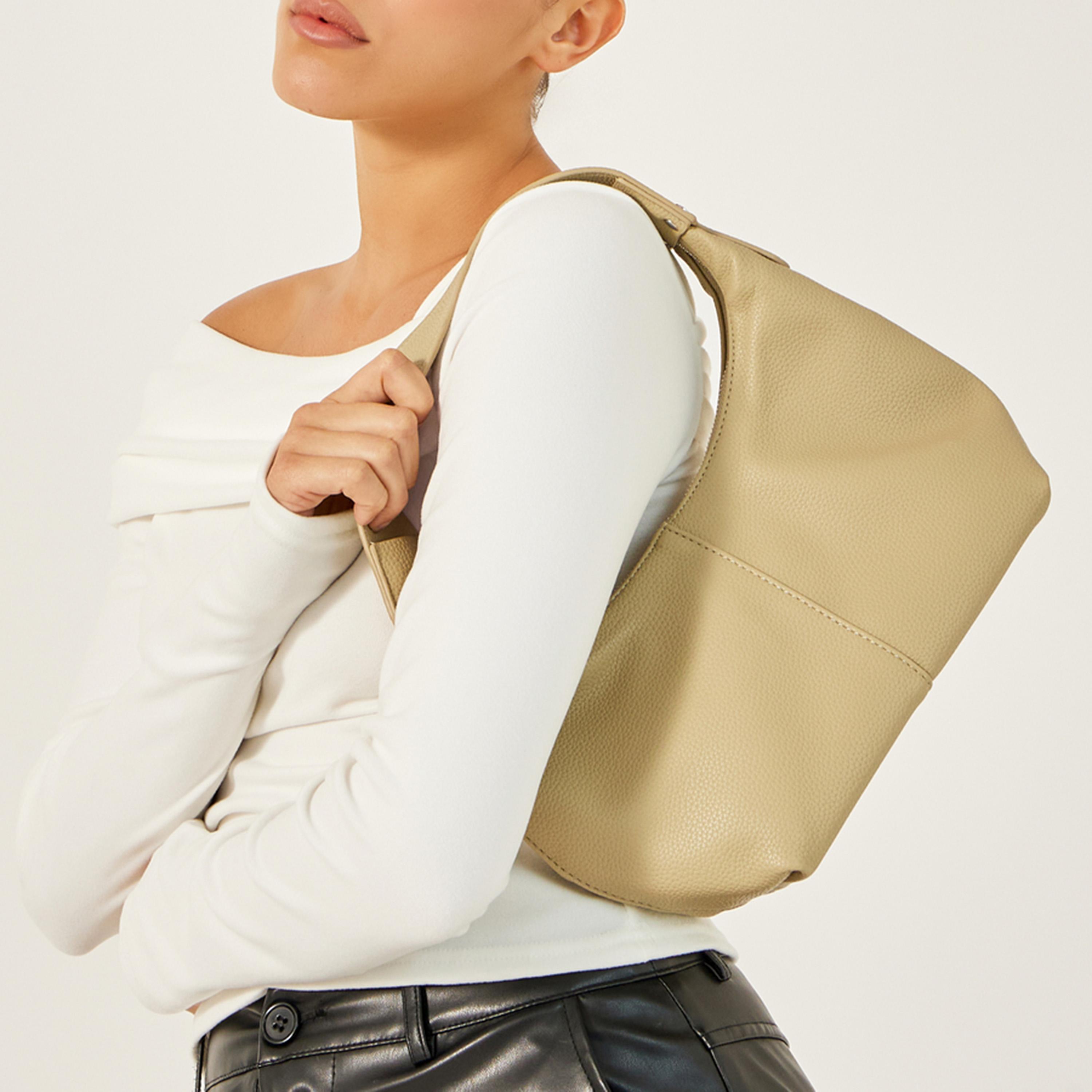 Styli Textured Shoulder Bag With Zip Closure-women-bagsandwallets-handbags-image-2