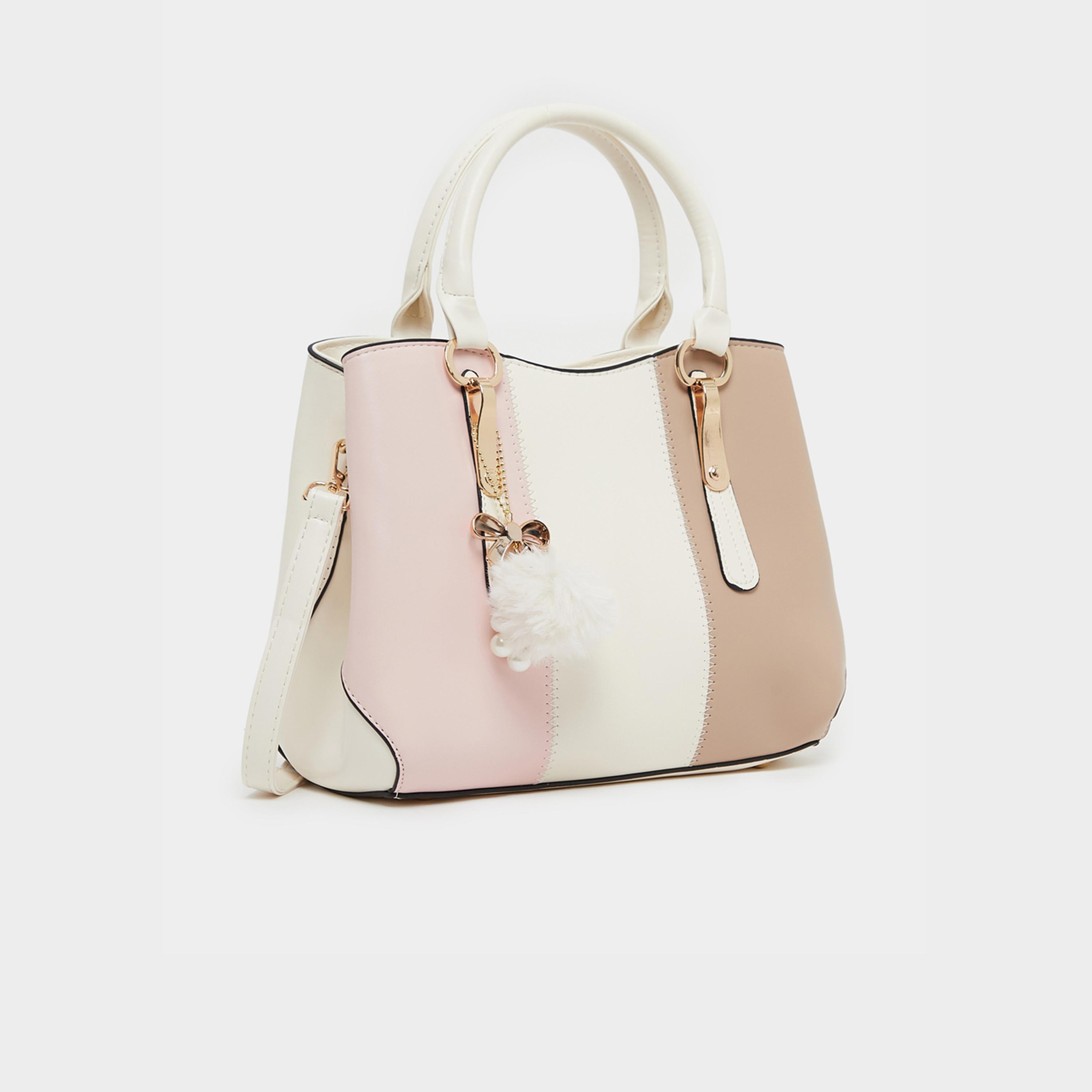Styli Drop Chain Color Block Handbag with Top Handle-women-bagsandwallets-handbags-image-1