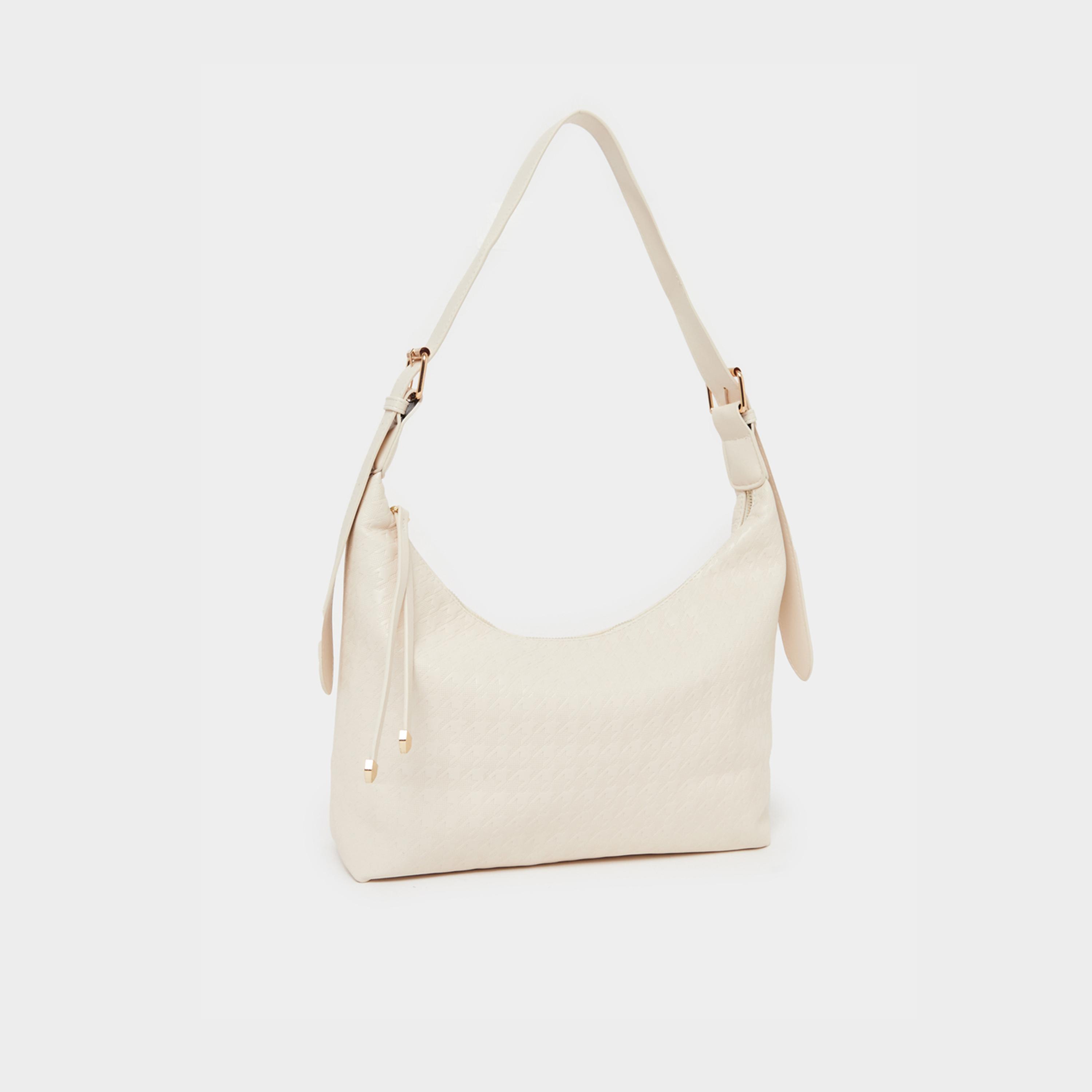 Styli Textured Tote Bag with Zip Closure-women-bagsandwallets-handbags-image-1