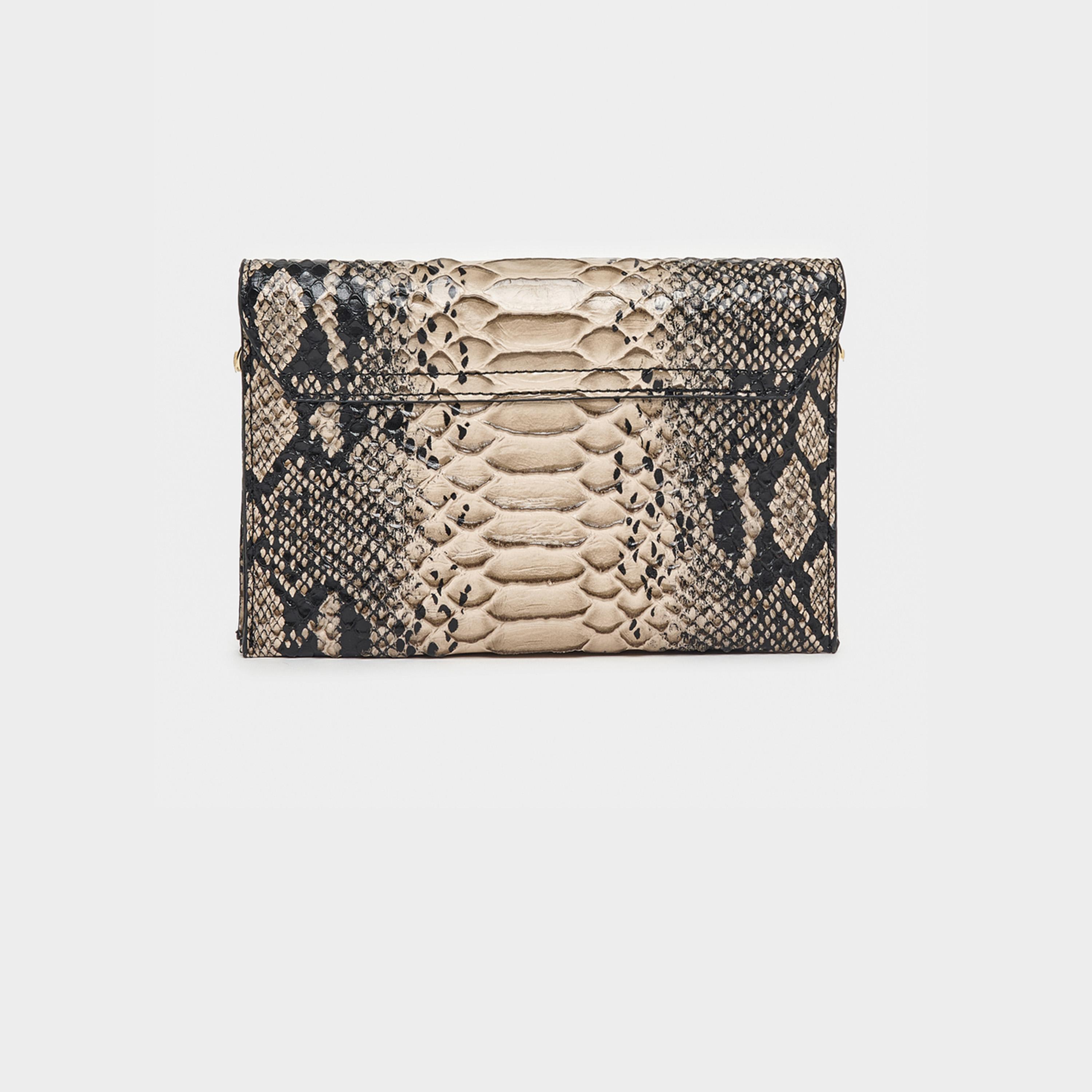 Styli Snakeskin Print Clutch Bag with Chain Strap-women-bagsandwallets-handbags-image-6