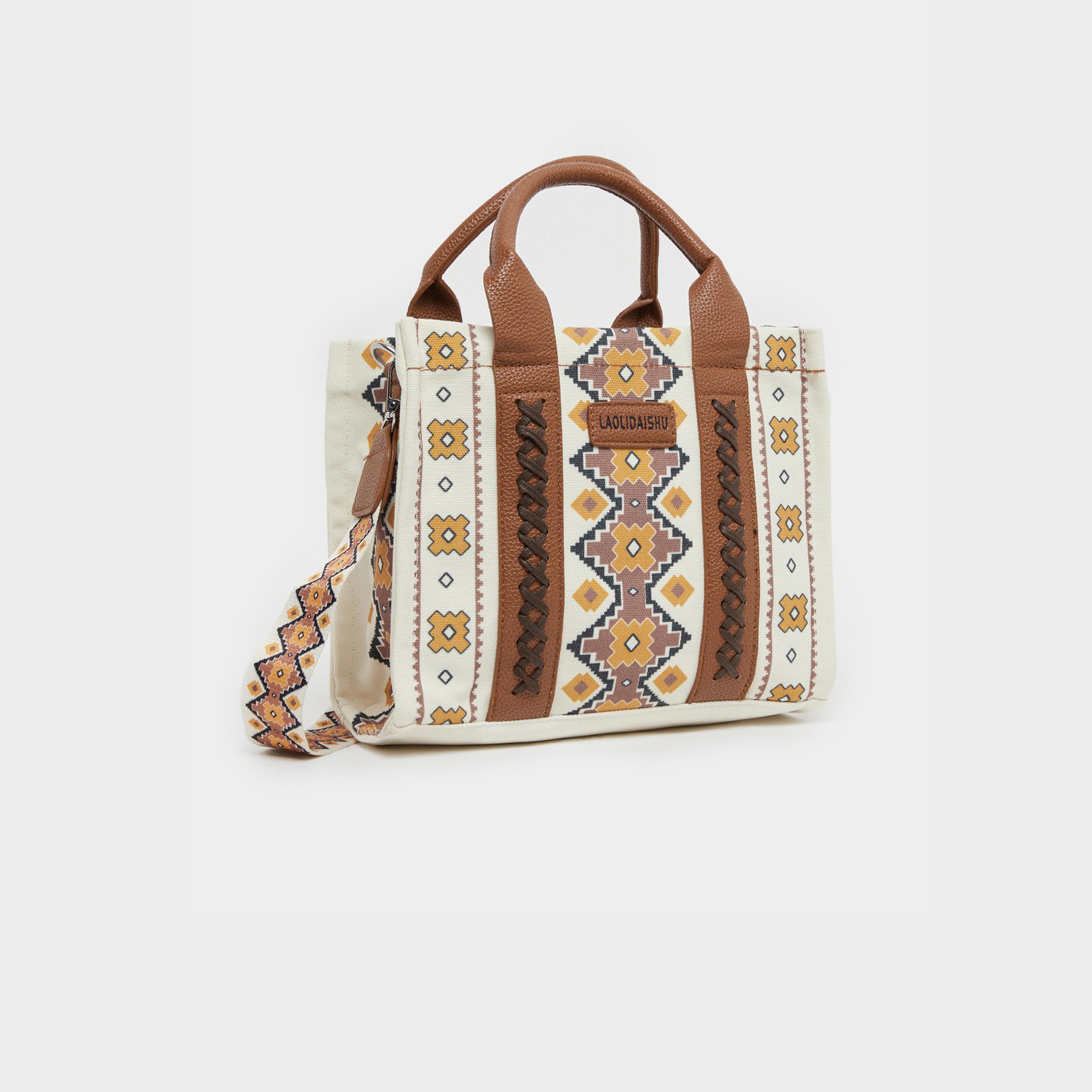 ستايلي - حقيبة يد بطبعة بوهو مع حزام قابل للتعديل-women-bagsandwallets-handbags-image-1