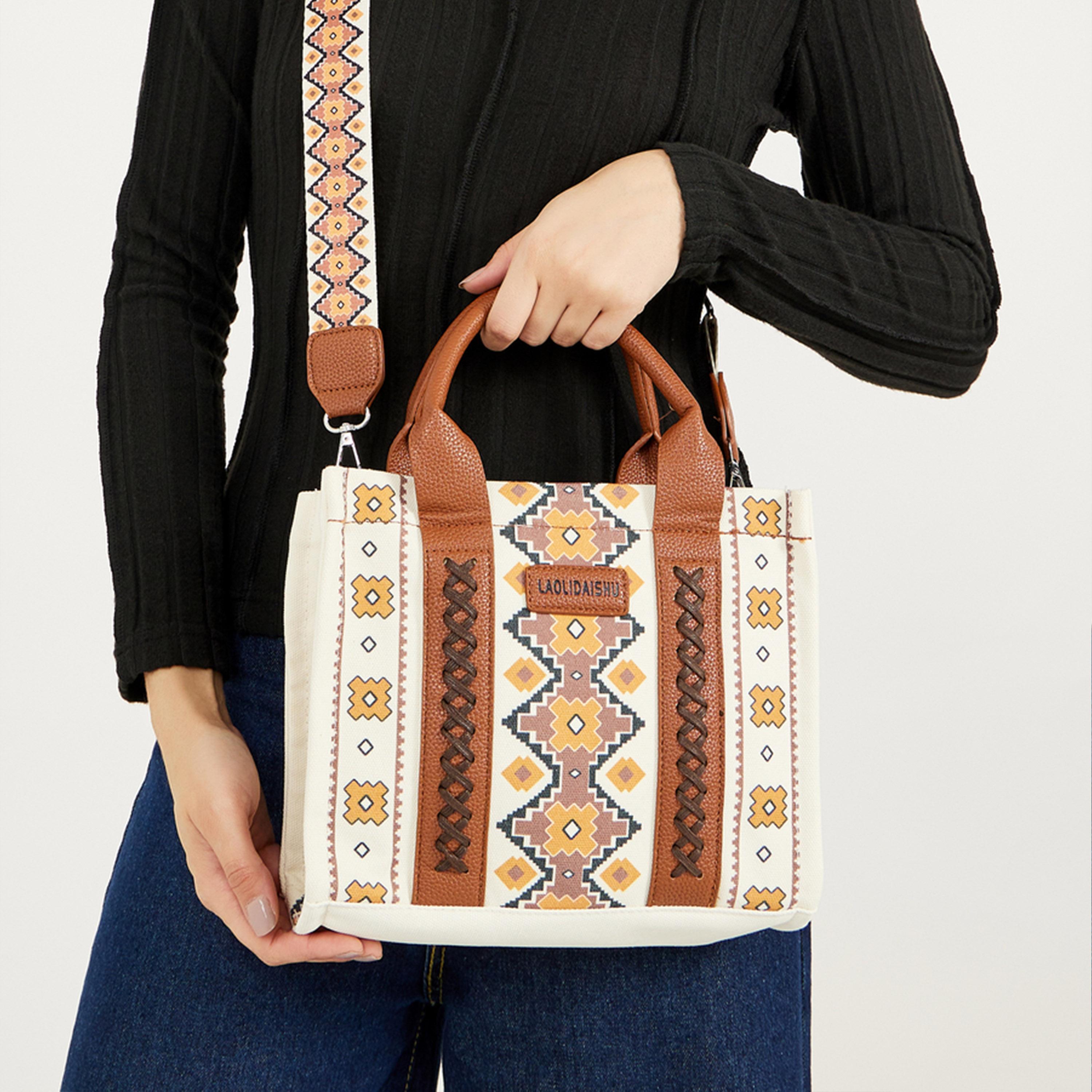 Styli Boho Print Handbag with Adjustable Strap-women-bagsandwallets-handbags-image-2