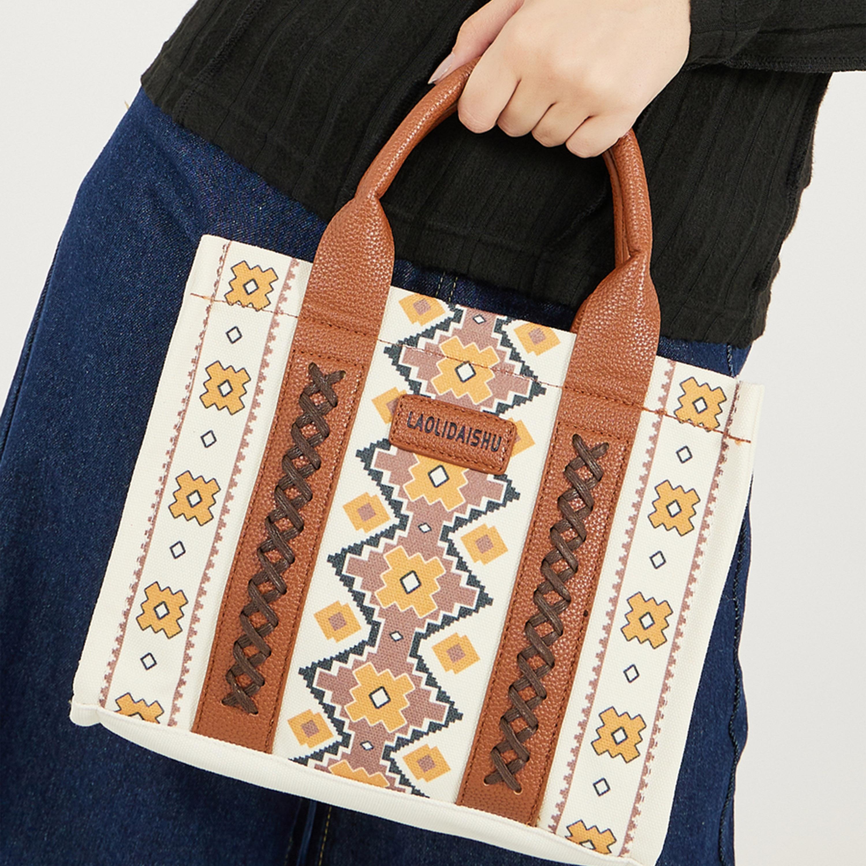 Styli Boho Print Handbag with Adjustable Strap-women-bagsandwallets-handbags-image-3