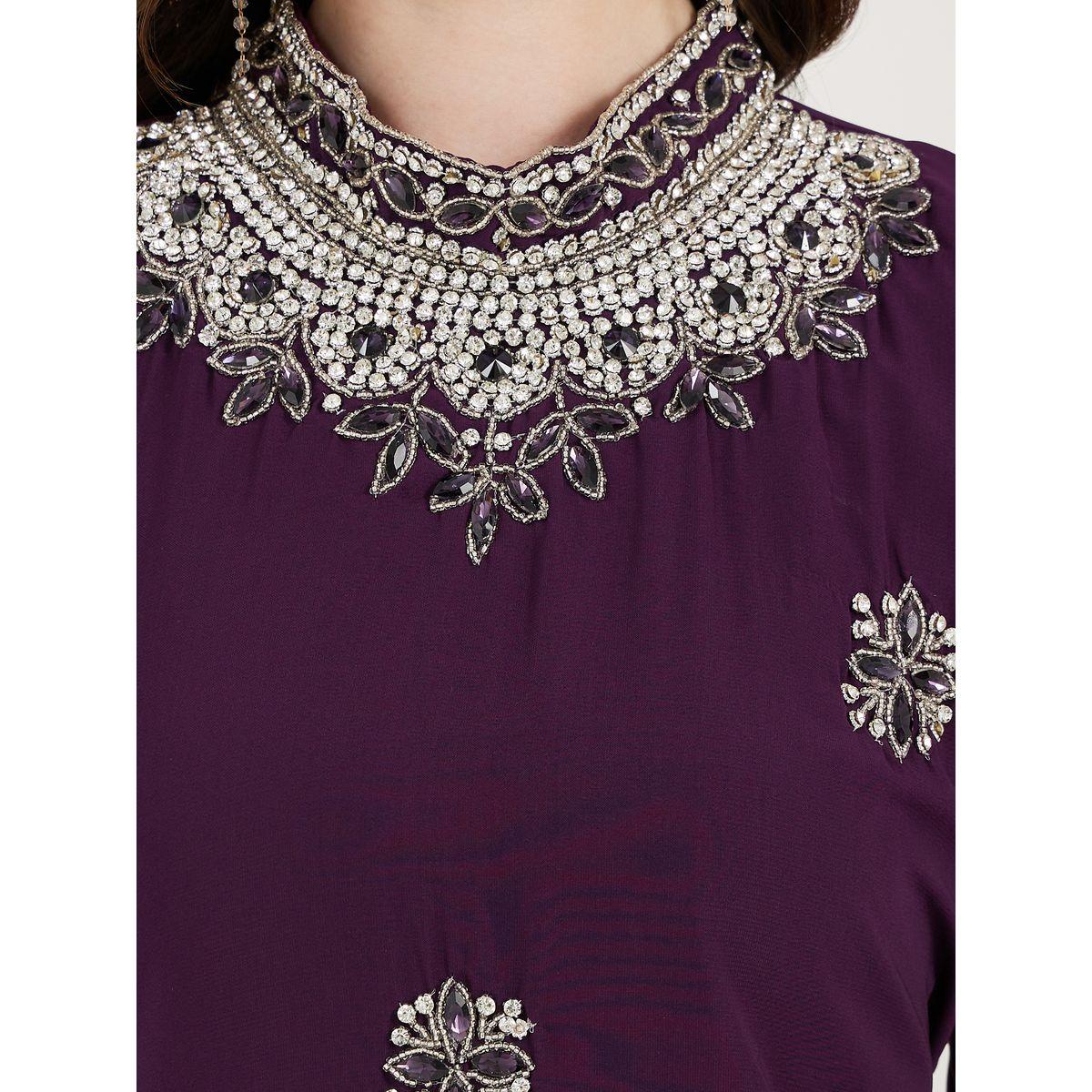 Maxim Creation X Styli  High Neck Embellished Kaftan-women-arabicclothing-kaftan-image-4