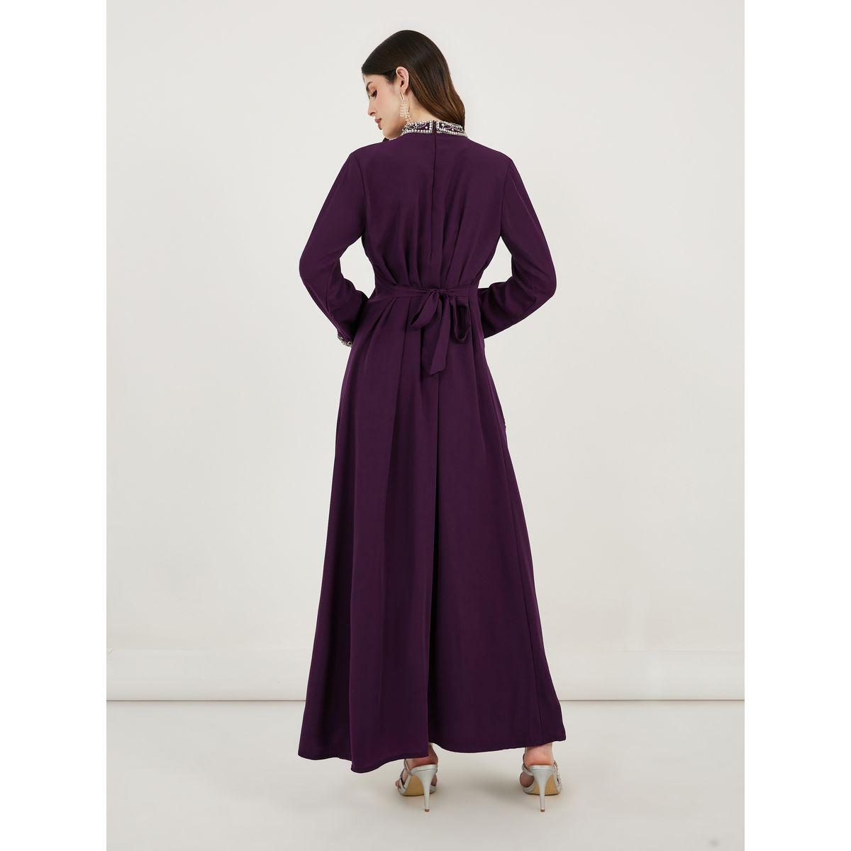 قفطان منمق بياقة عالية ماكسيم كرييشن × ستايلي-women-arabicclothing-kaftan-image-5