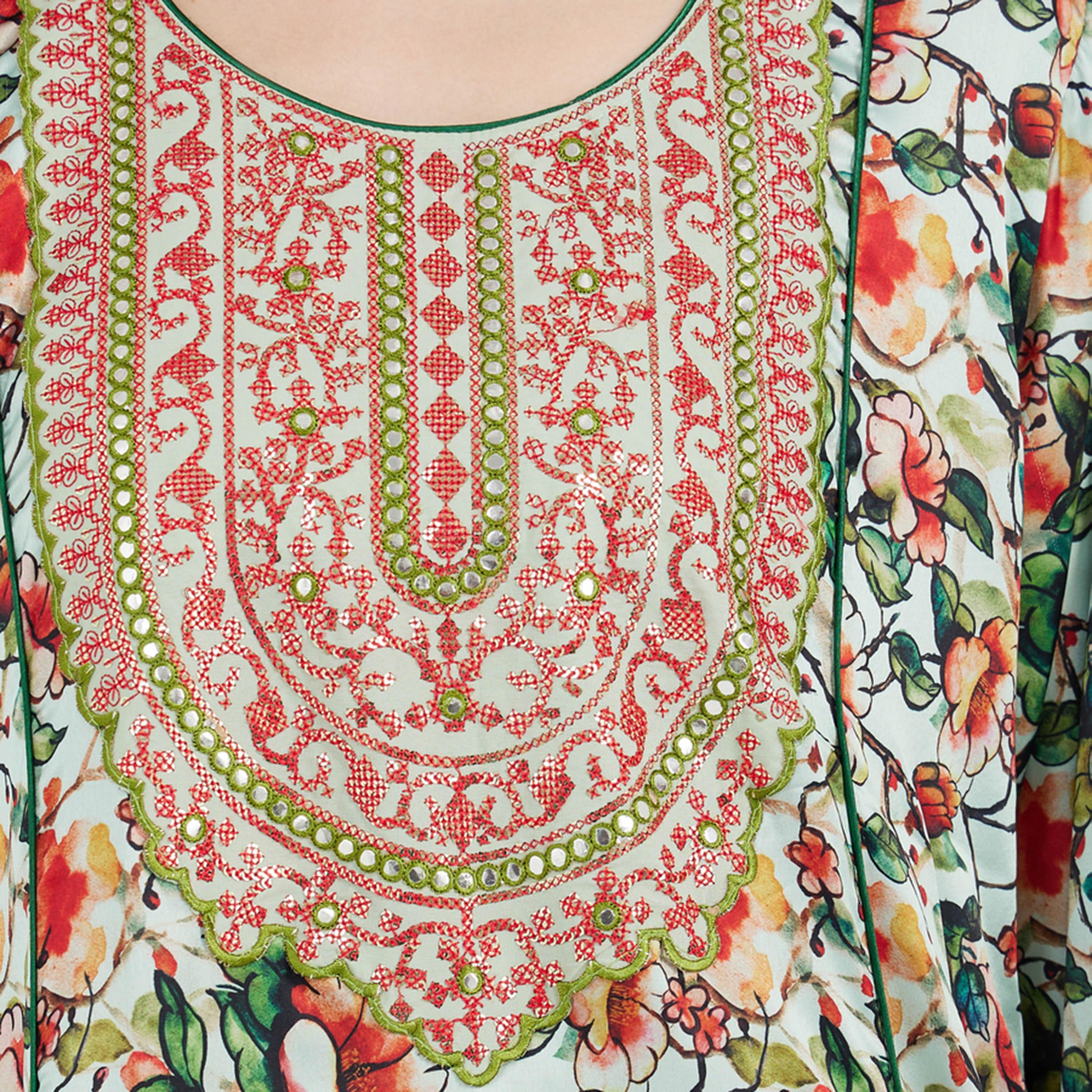 فستان قفطان مطبع بالكامل مع خيوط ثريد ماكسيم كرييشن × ستايلي-women-arabicclothing-kaftan-image-2
