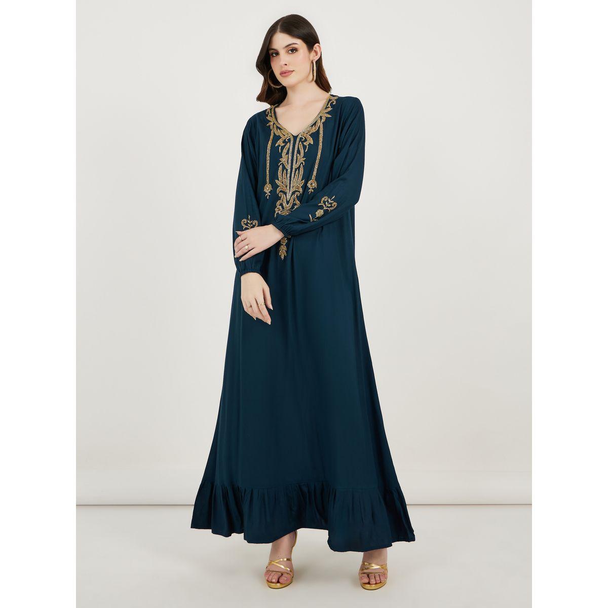 قفطان طويل مزين بالخرز ماكسيم كرييشن × ستايلي-women-arabicclothing-kaftan-image-1