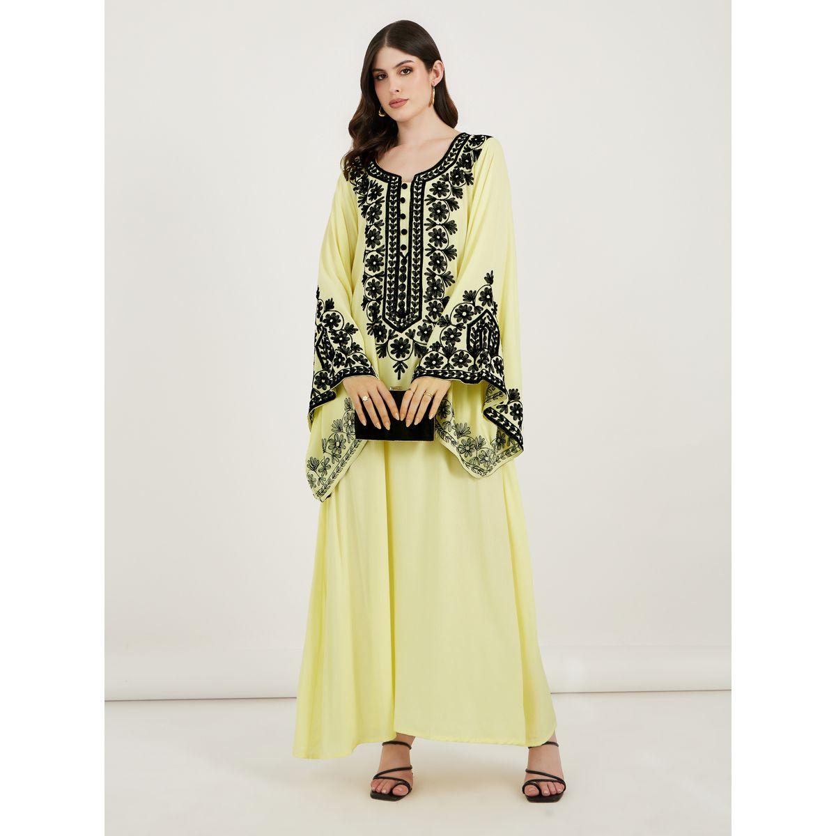Maxim Creation X Styli  Thread Aariwork Kaftan with Flute Sleeves-women-arabicclothing-kaftan-image-1