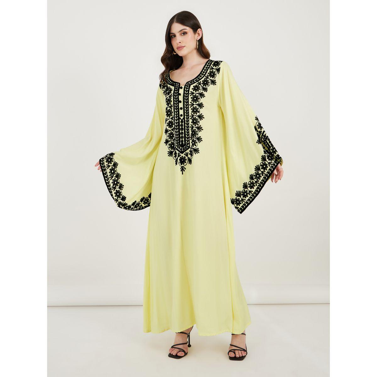 Maxim Creation X Styli  Thread Aariwork Kaftan with Flute Sleeves-women-arabicclothing-kaftan-image-2
