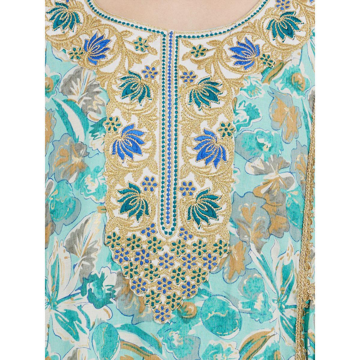 Maxim Creation X Styli  Printed Kaftan with Threadwork Embroidery-women-arabicclothing-kaftan-image-3