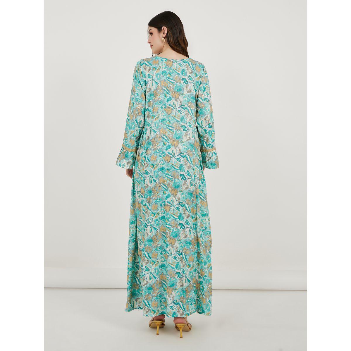 Maxim Creation X Styli  Printed Kaftan with Threadwork Embroidery-women-arabicclothing-kaftan-image-6