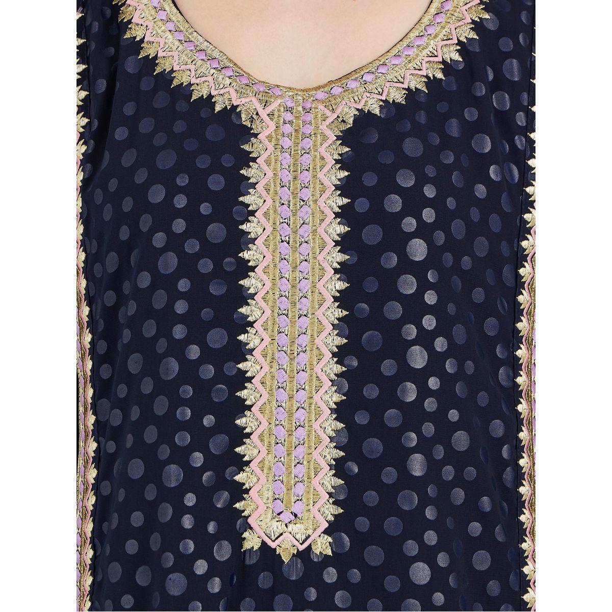 Maxim Creation X Styli  Embroidered Panel Scoop Neck Kaftan-women-arabicclothing-kaftan-image-3