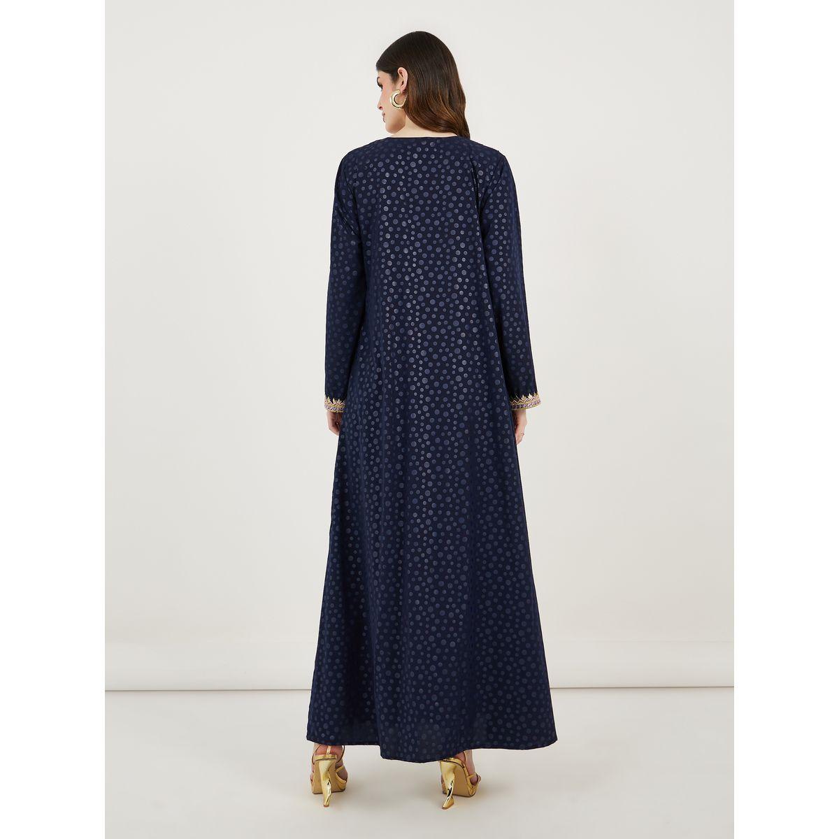 Maxim Creation X Styli  Embroidered Panel Scoop Neck Kaftan-women-arabicclothing-kaftan-image-6