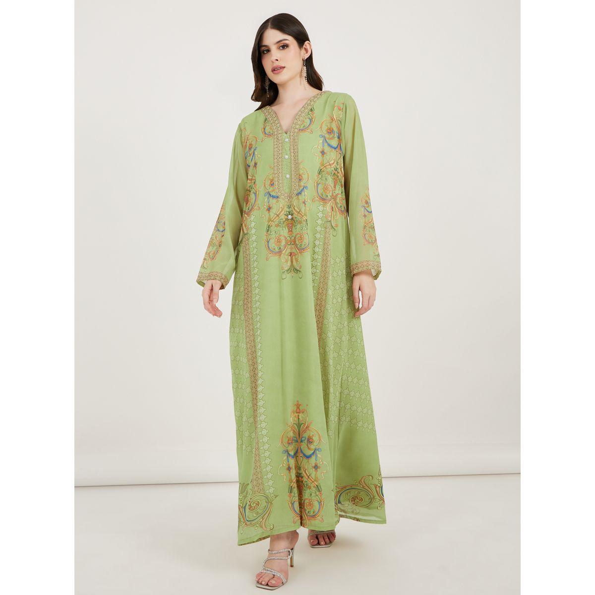 Maxim Creation Printed Georgette Kaftan with Studded Detail-women-arabicclothing-kaftan-image-1