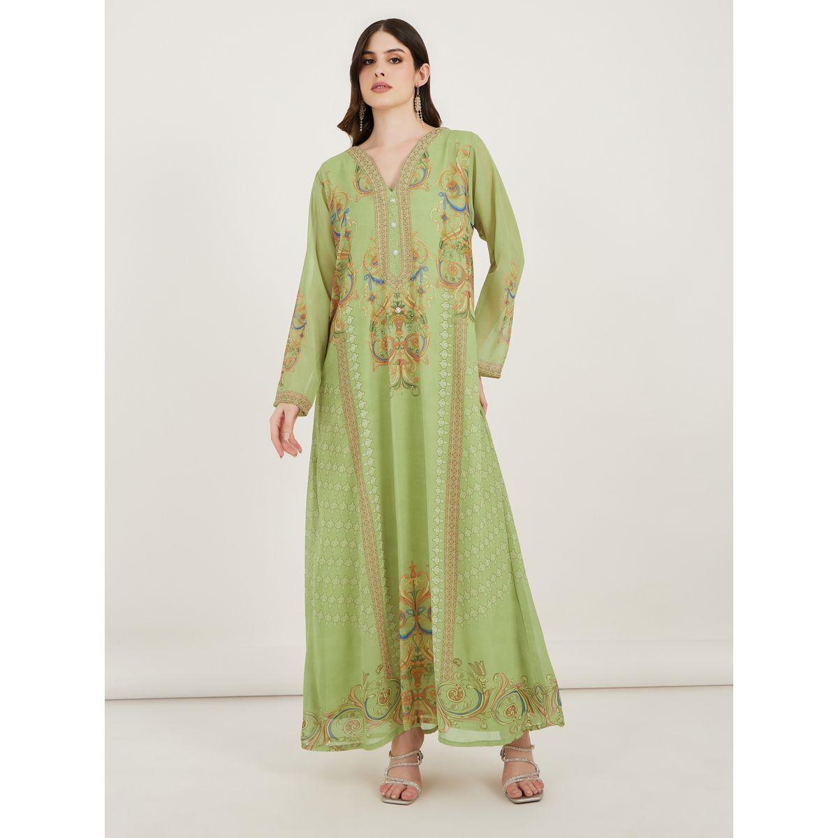 Maxim Creation Printed Georgette Kaftan with Studded Detail-women-arabicclothing-kaftan-image-2