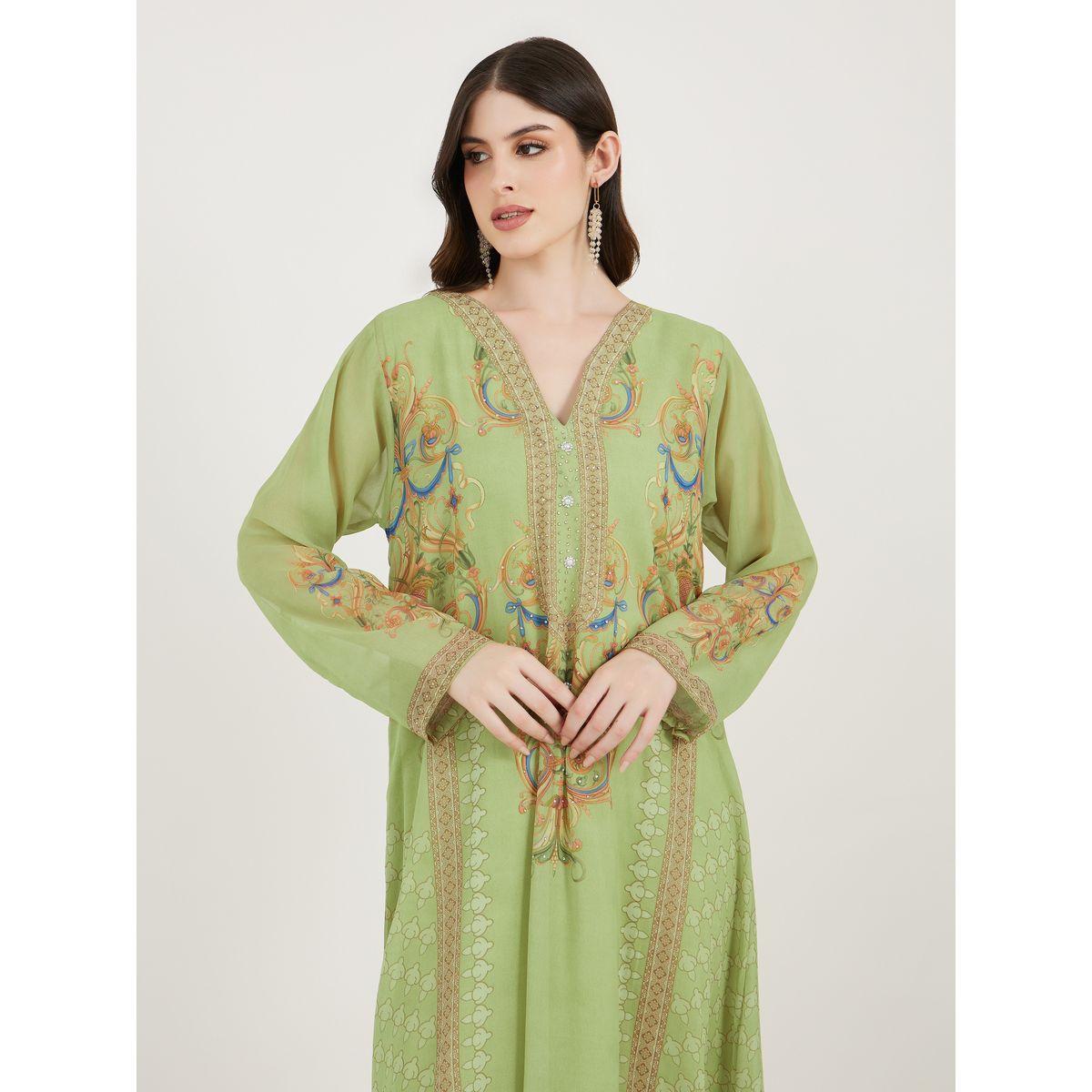 Maxim Creation Printed Georgette Kaftan with Studded Detail-women-arabicclothing-kaftan-image-3