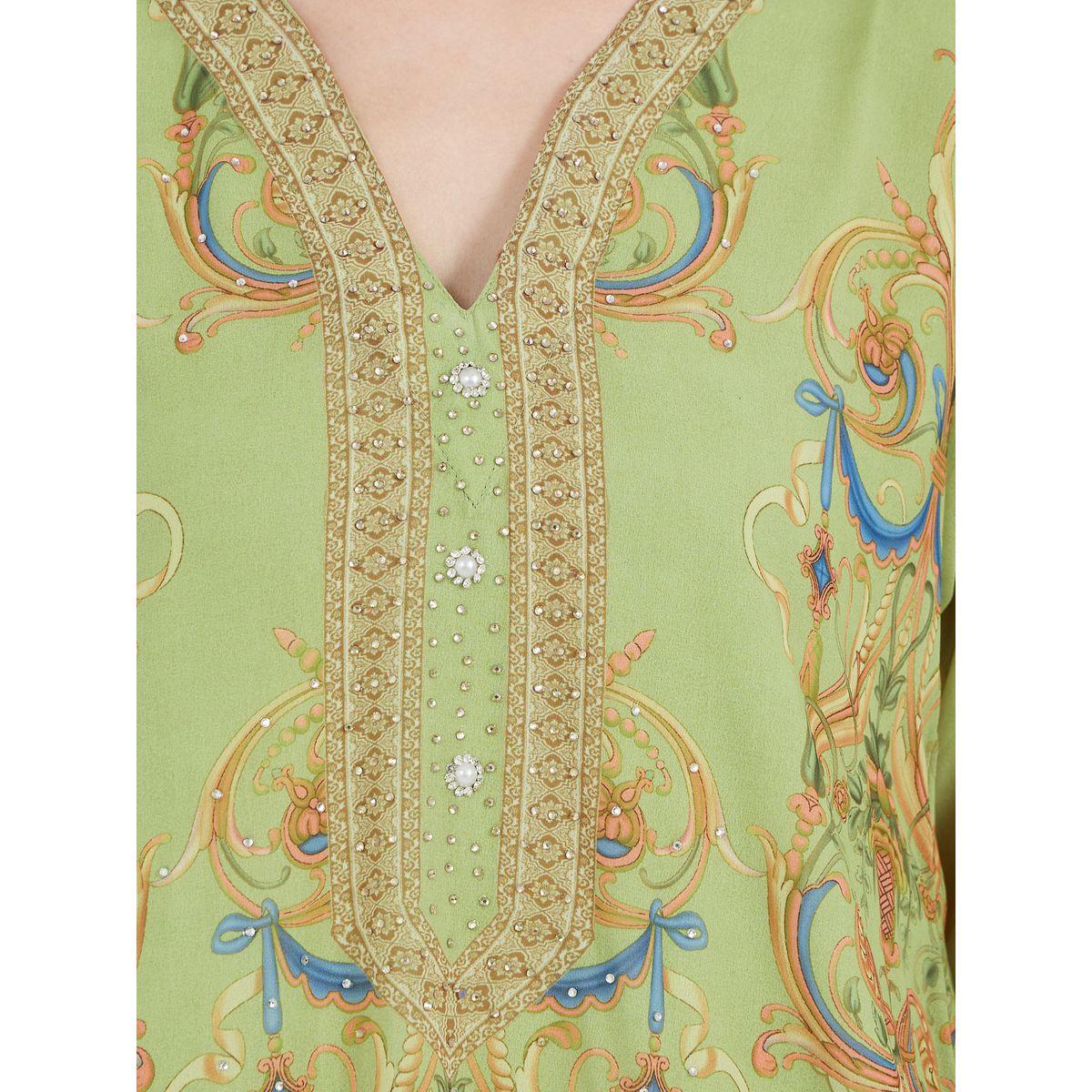 Maxim Creation Printed Georgette Kaftan with Studded Detail-women-arabicclothing-kaftan-image-4