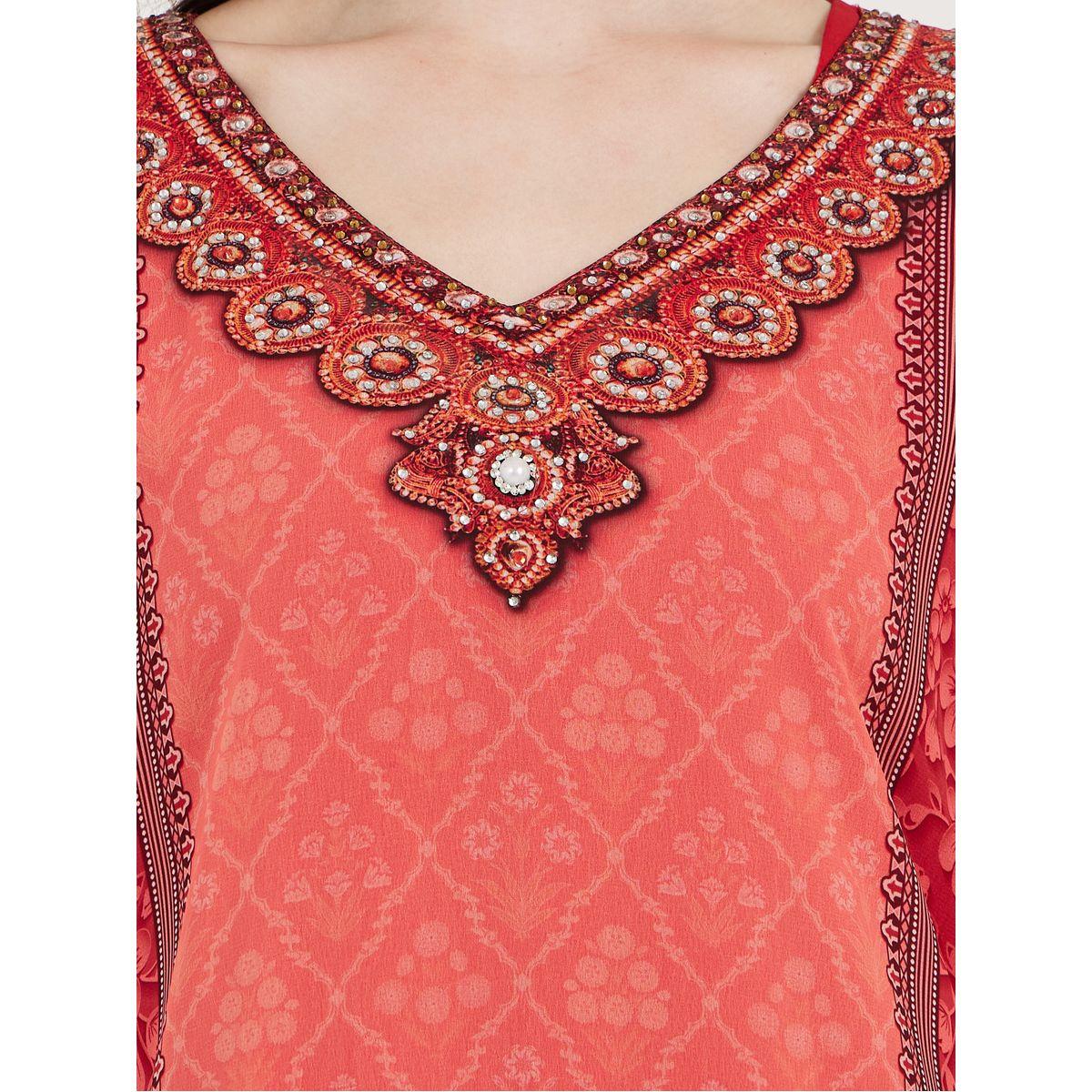 Maxim Creation X Styli  Printed Georgette Kaftan with Studded Detail-women-arabicclothing-kaftan-image-3
