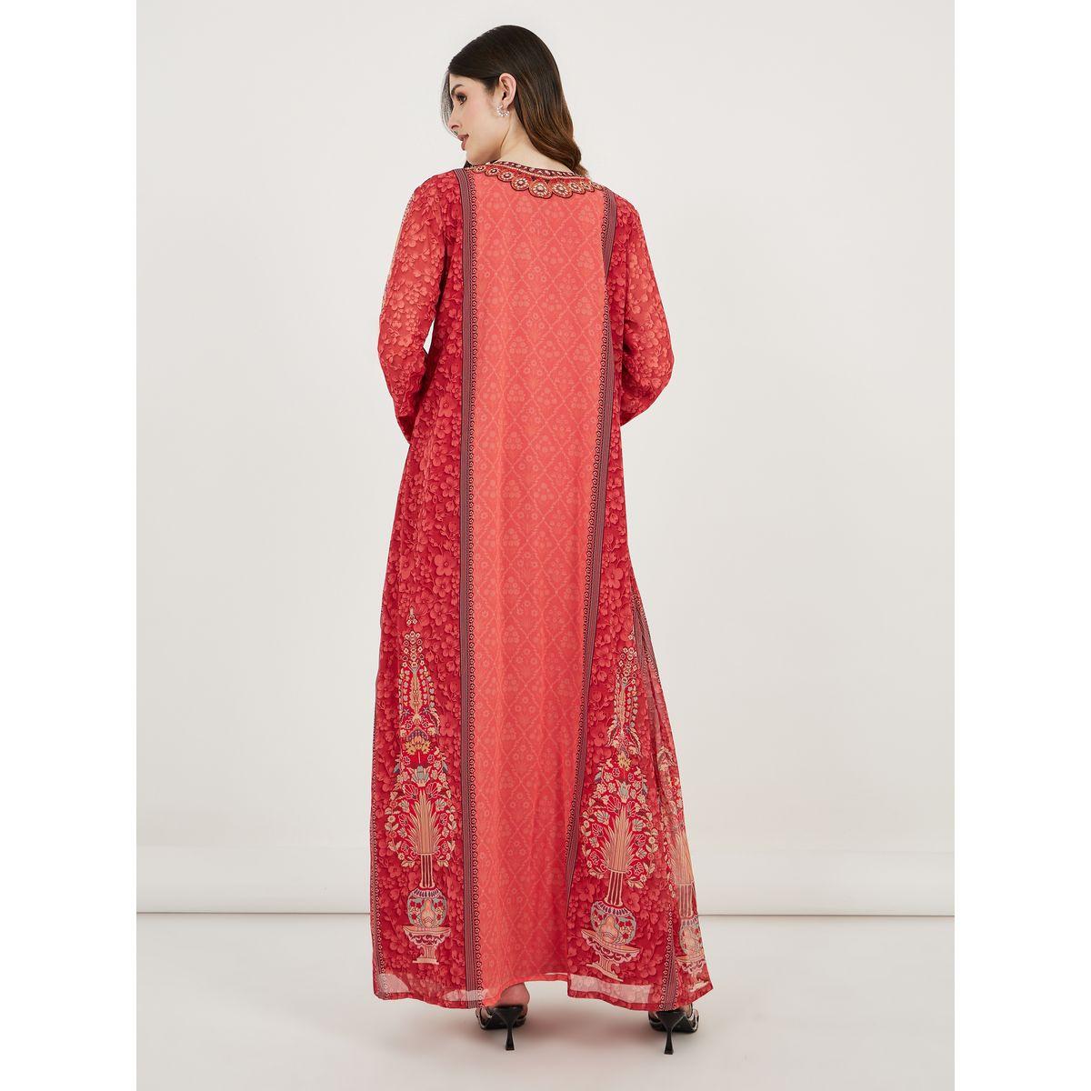 Maxim Creation X Styli  Printed Georgette Kaftan with Studded Detail-women-arabicclothing-kaftan-image-4